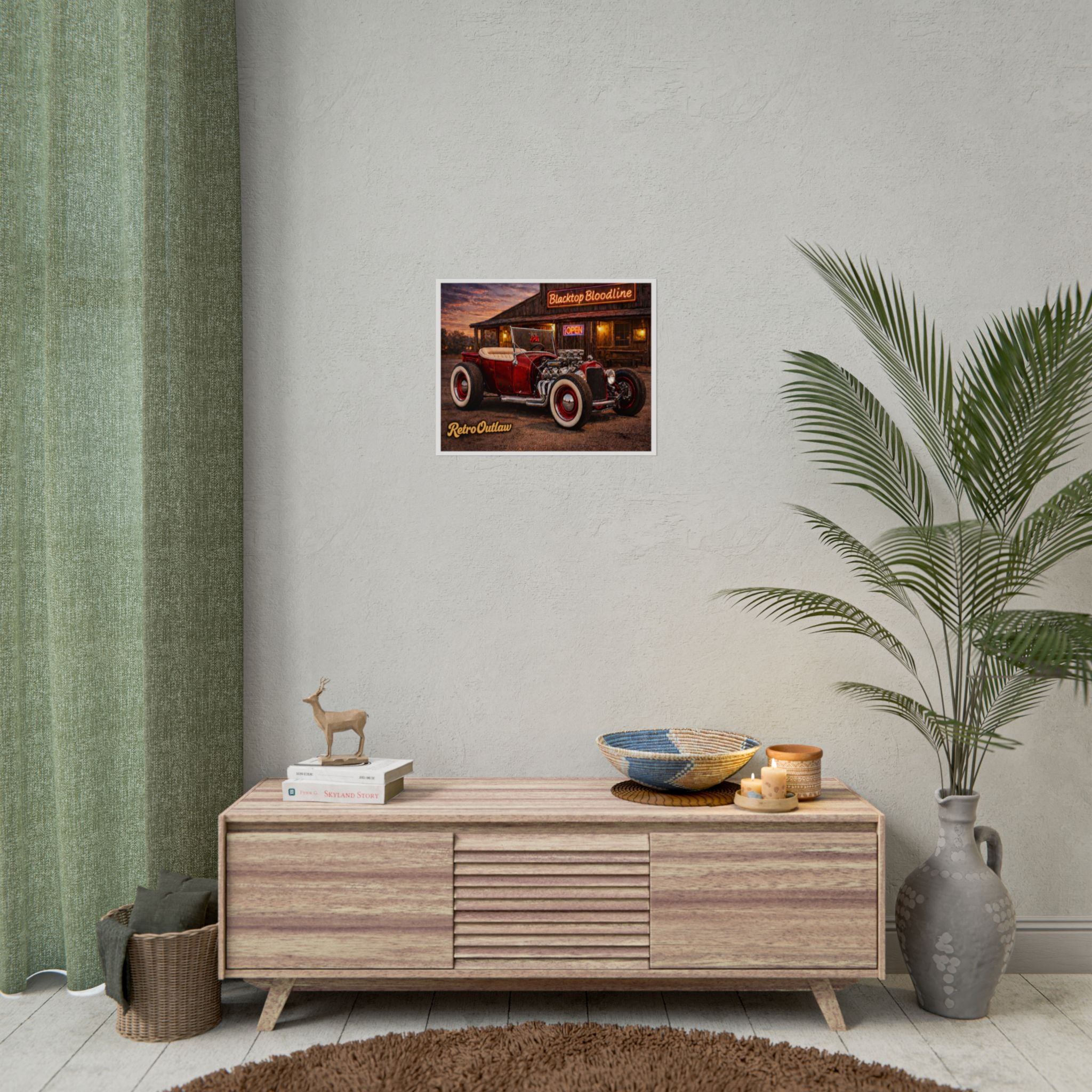 Retro Outlaw — Hot Rod Rolled Poster