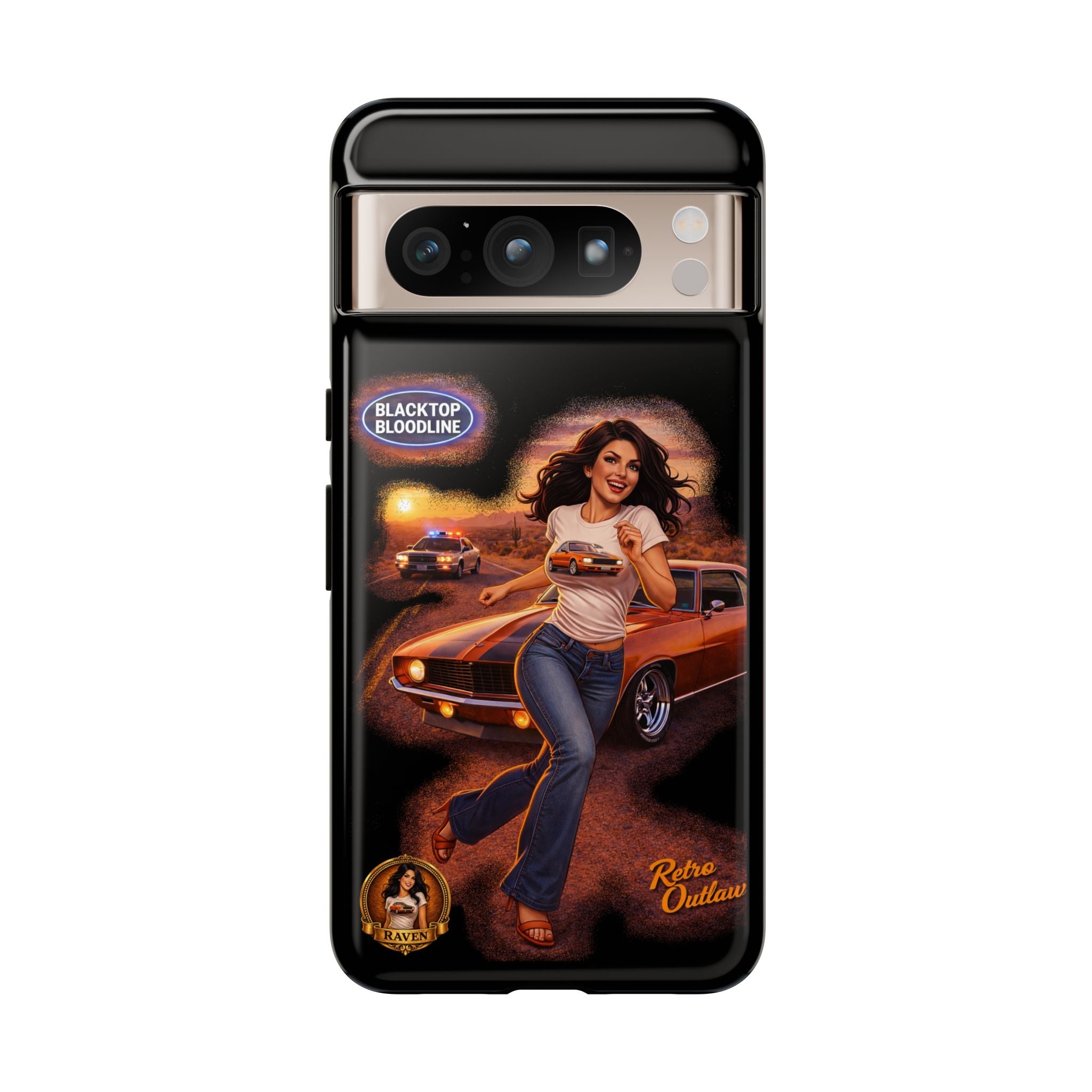 Retro Outlaw | Pin-Up Girl Series | Raven — Tough Phone Case