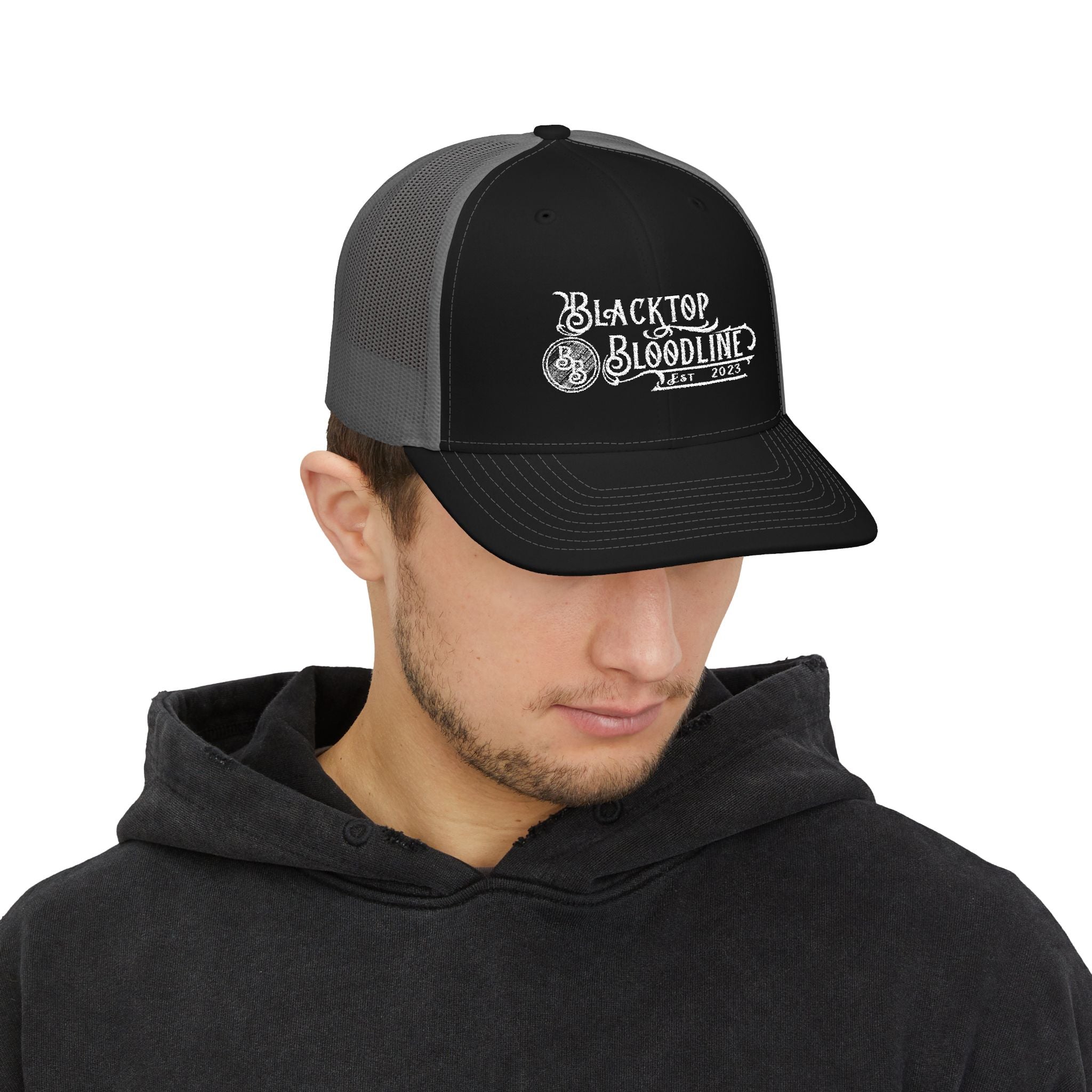 Blacktop Bloodline Original Logo - Embroidered Snapback Trucker Hat 🎁 FREE Sticker Promo