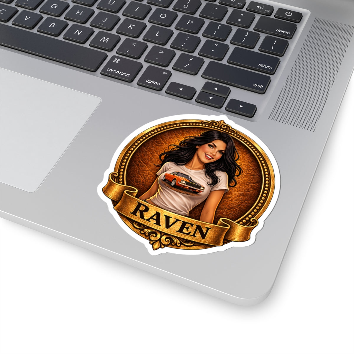 Retro Outlaw | Pin-Up Girl Series | Raven — Kiss-Cut Sticker