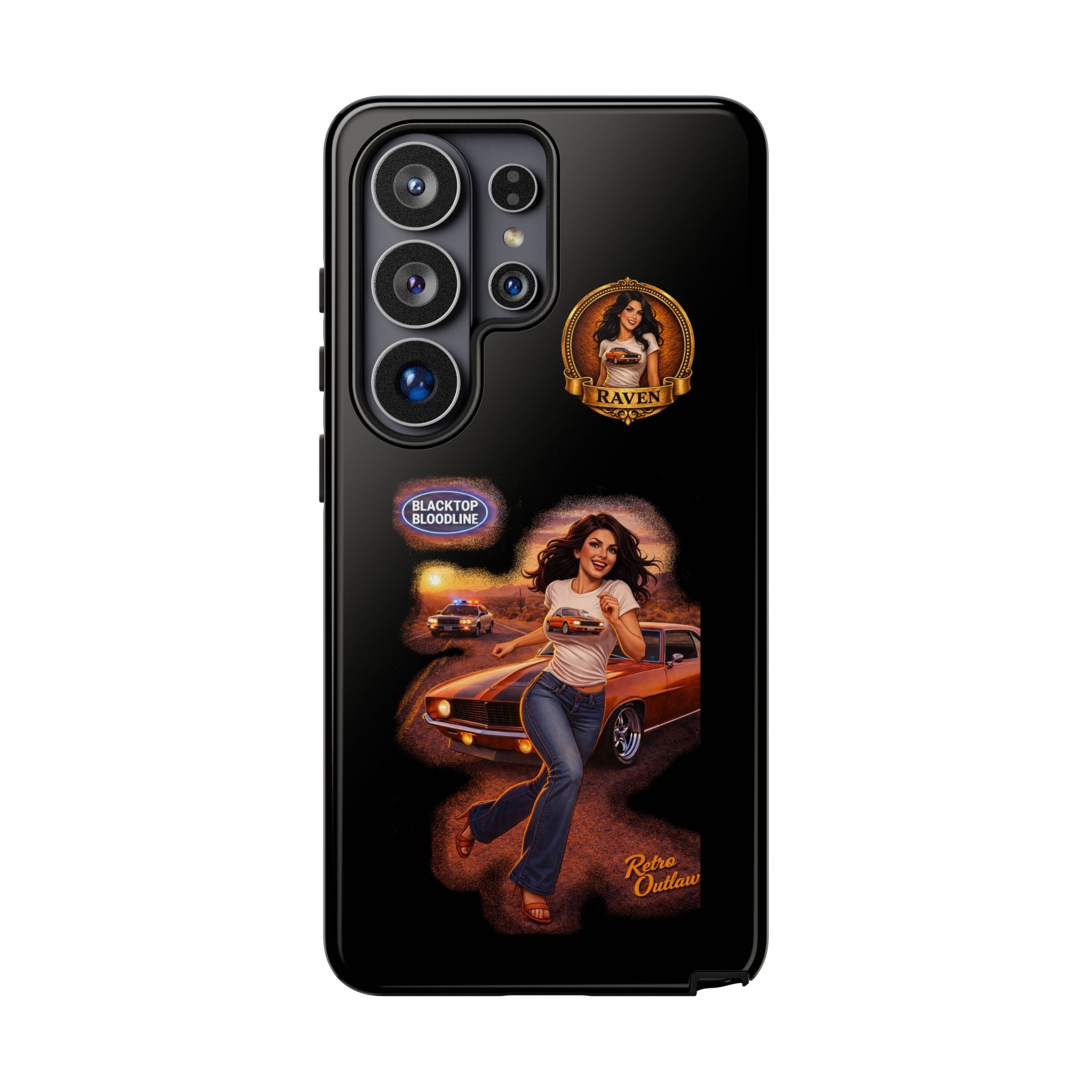 Retro Outlaw | Pin-Up Girl Series | Raven — Tough Phone Case