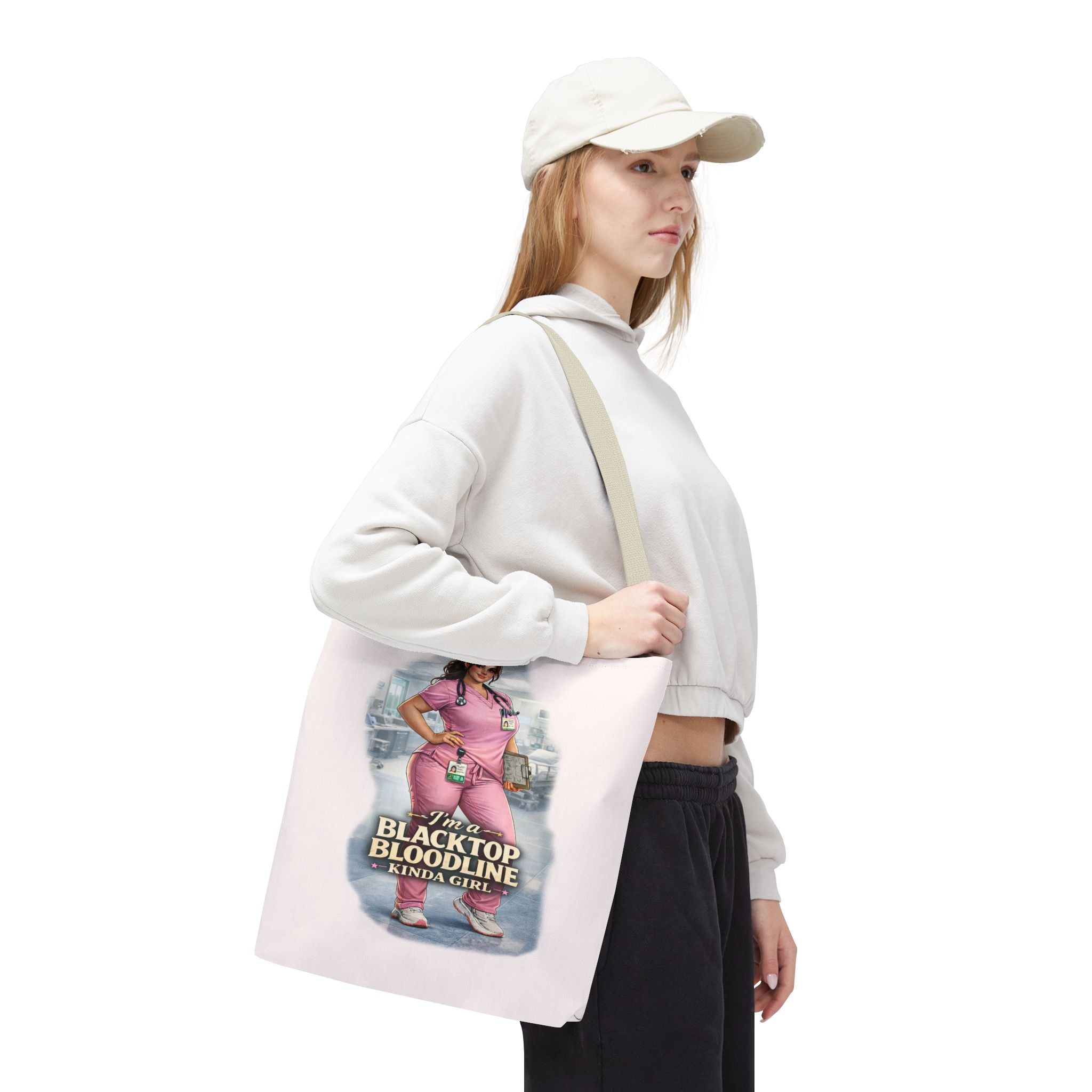 Blacktop Bloodline Kinda Girl – Nurse Tote Bag (Healthcare Hero Edition)