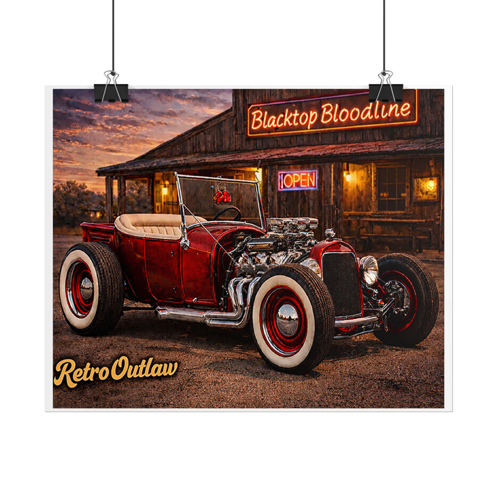 Retro Outlaw — Hot Rod Rolled Poster