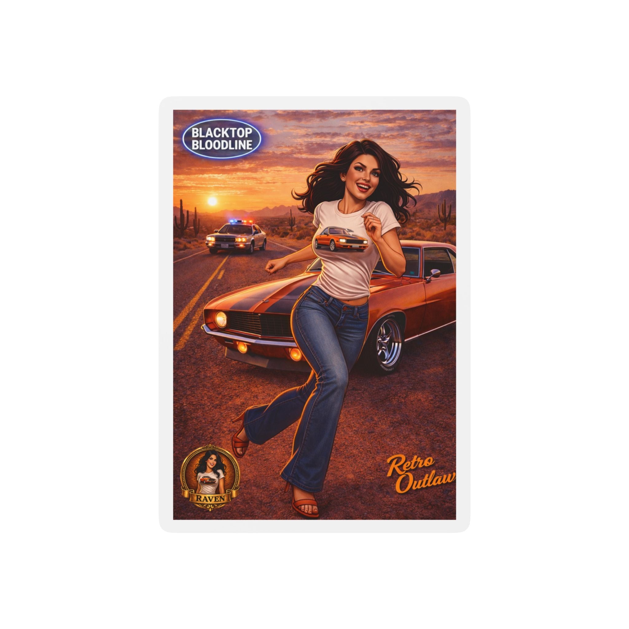 Retro Outlaw | Pin-Up Girl Series | Raven — Poker Playing Cards
