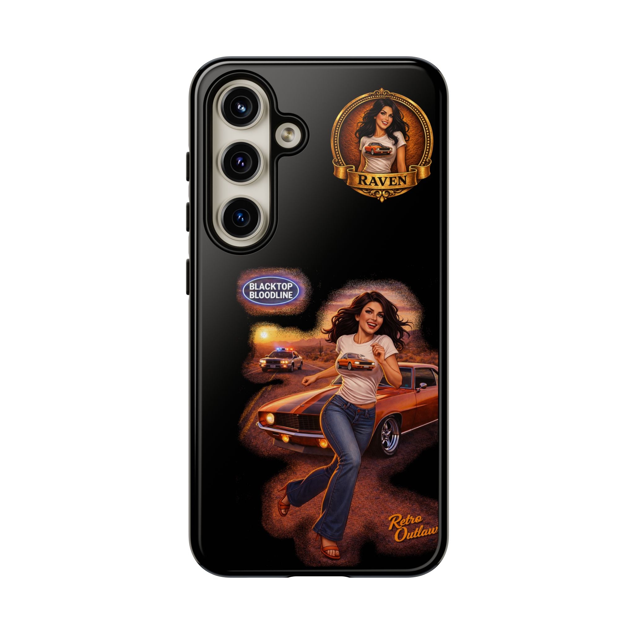 Retro Outlaw | Pin-Up Girl Series | Raven — Tough Phone Case