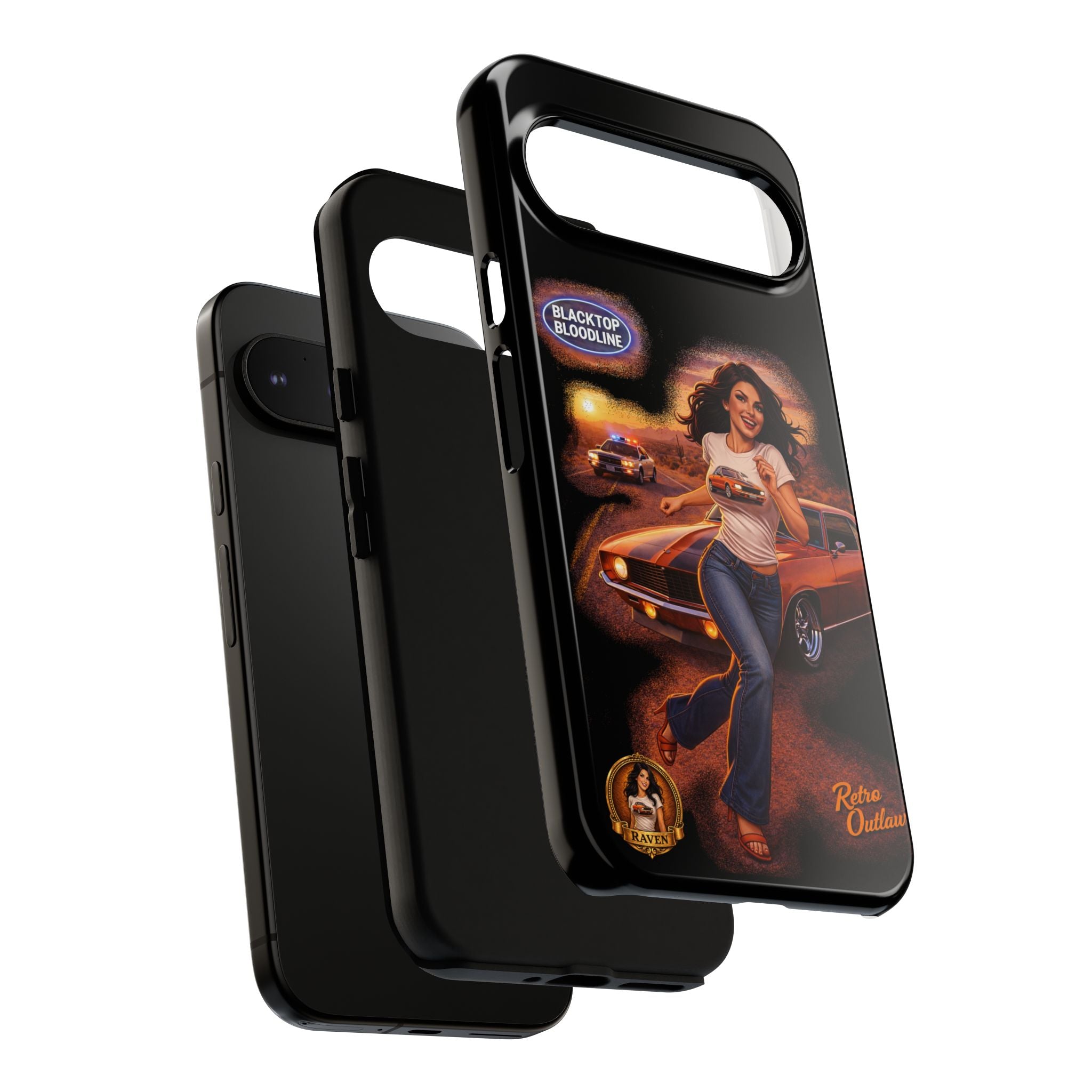Retro Outlaw | Pin-Up Girl Series | Raven — Tough Phone Case