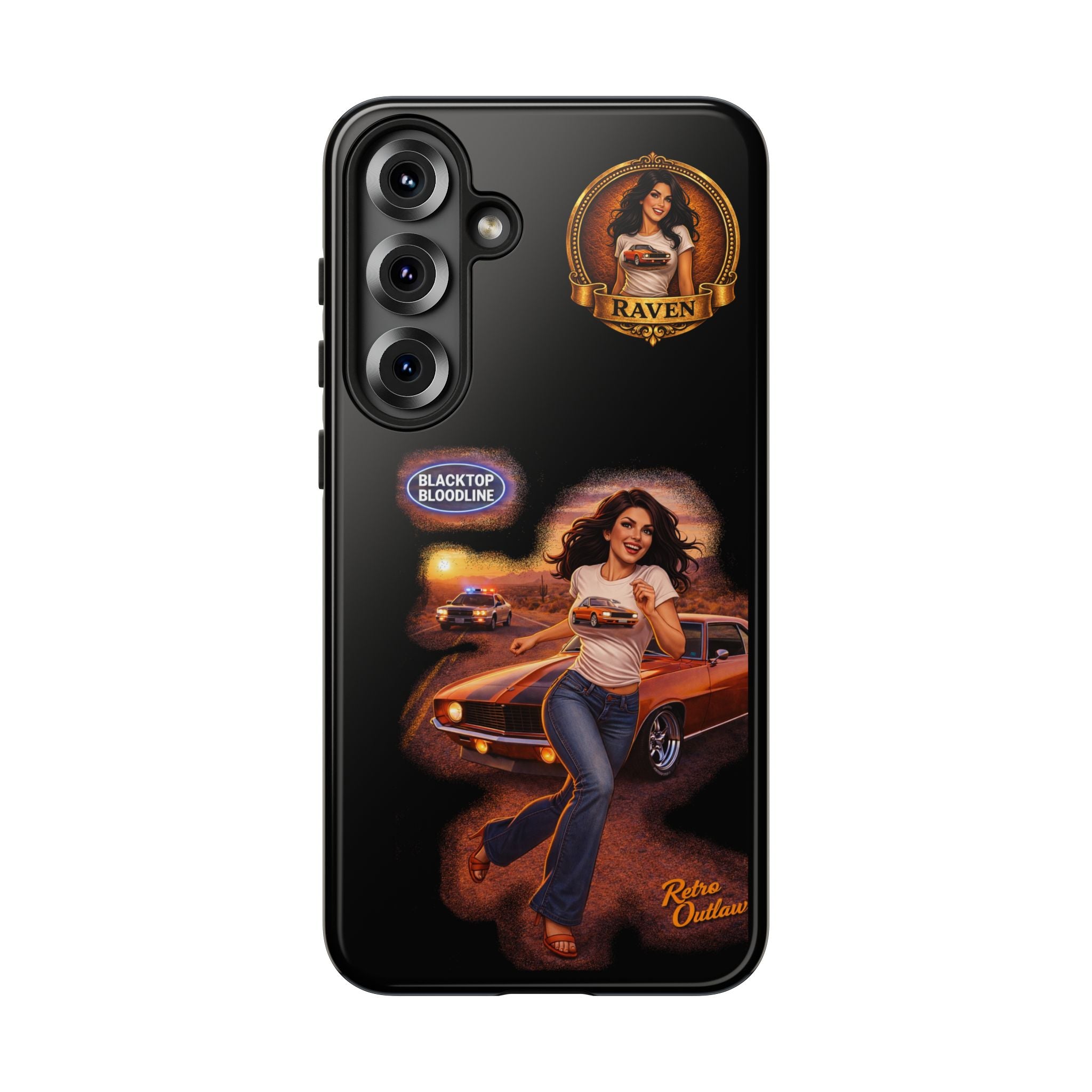 Retro Outlaw | Pin-Up Girl Series | Raven — Tough Phone Case