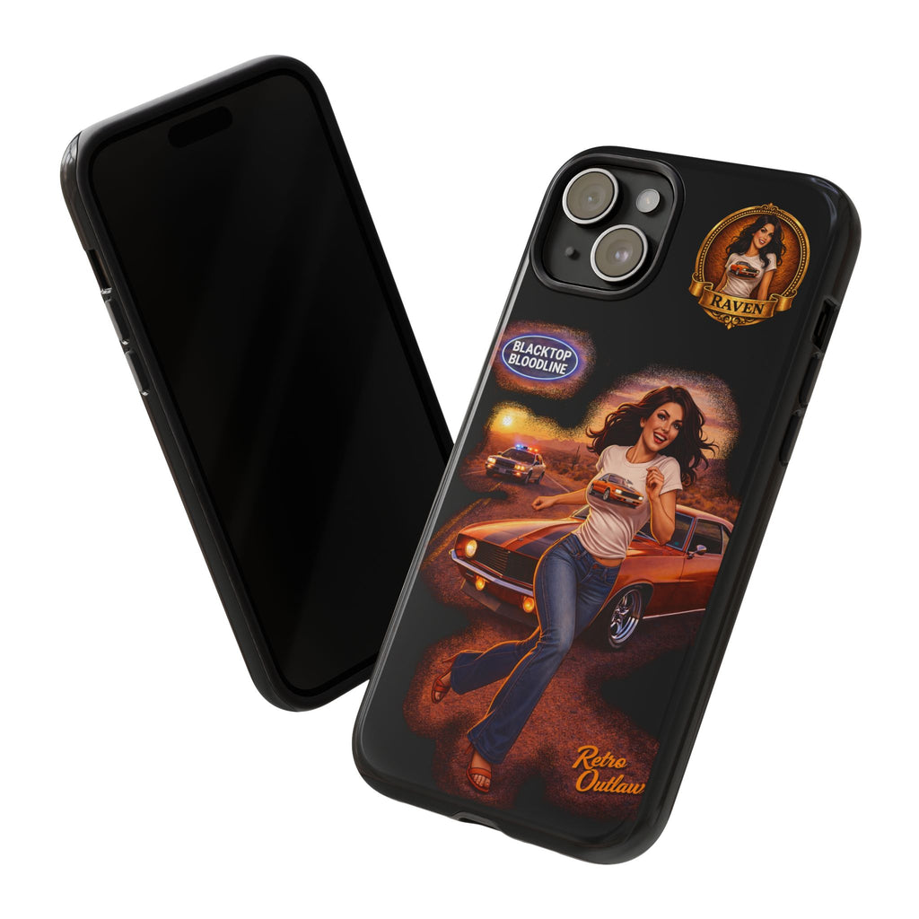 Retro Outlaw | Pin-Up Girl Series | Raven — Tough Phone Case