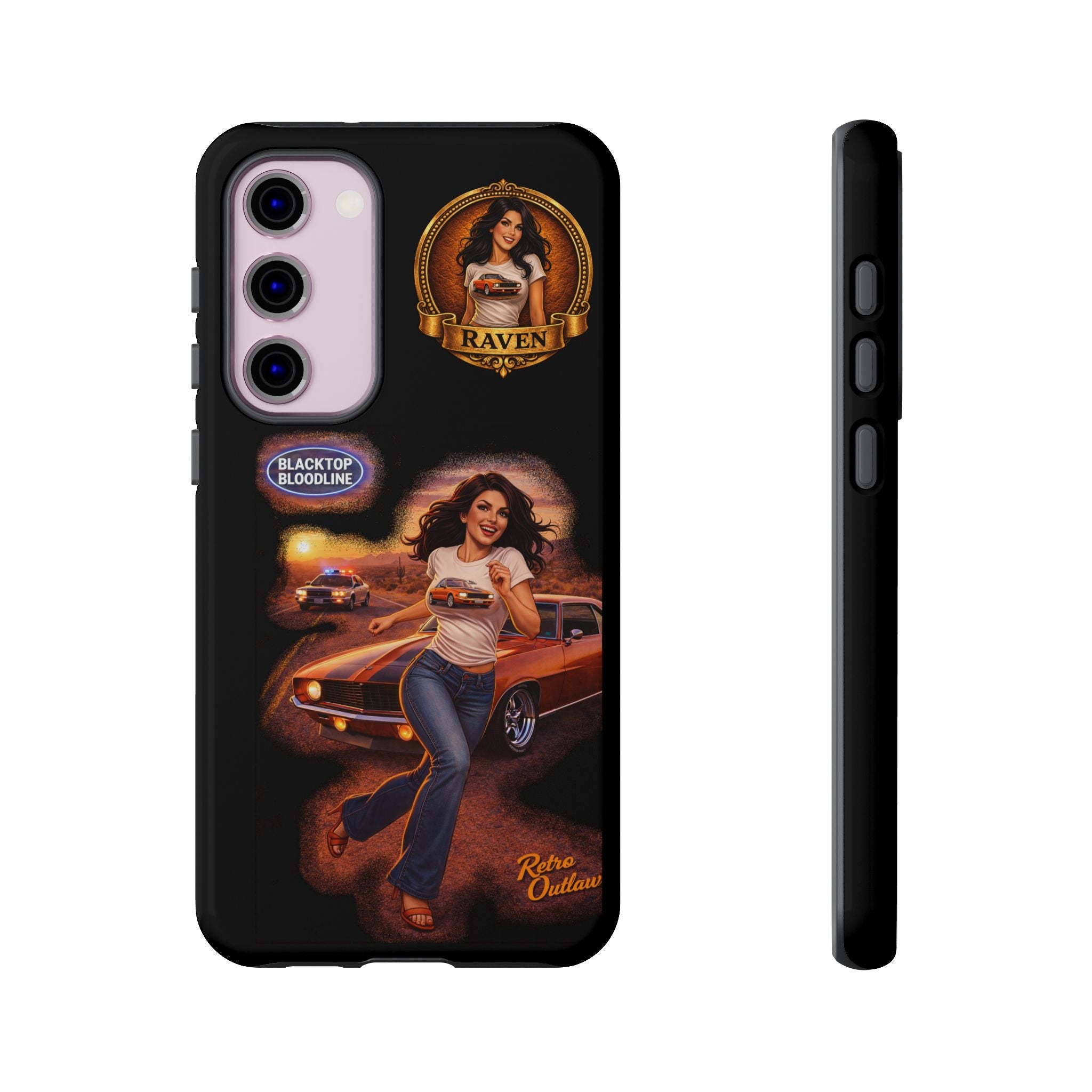 Retro Outlaw | Pin-Up Girl Series | Raven — Tough Phone Case
