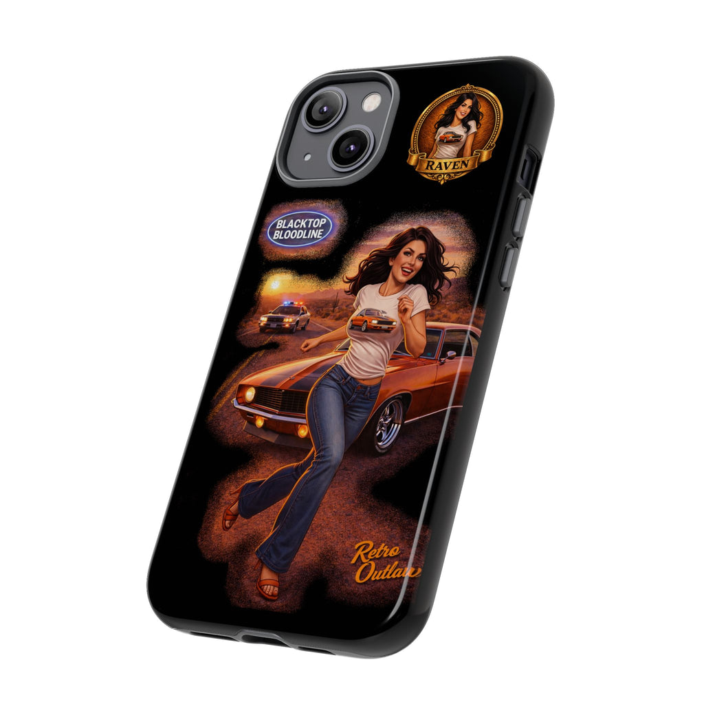Retro Outlaw | Pin-Up Girl Series | Raven — Tough Phone Case