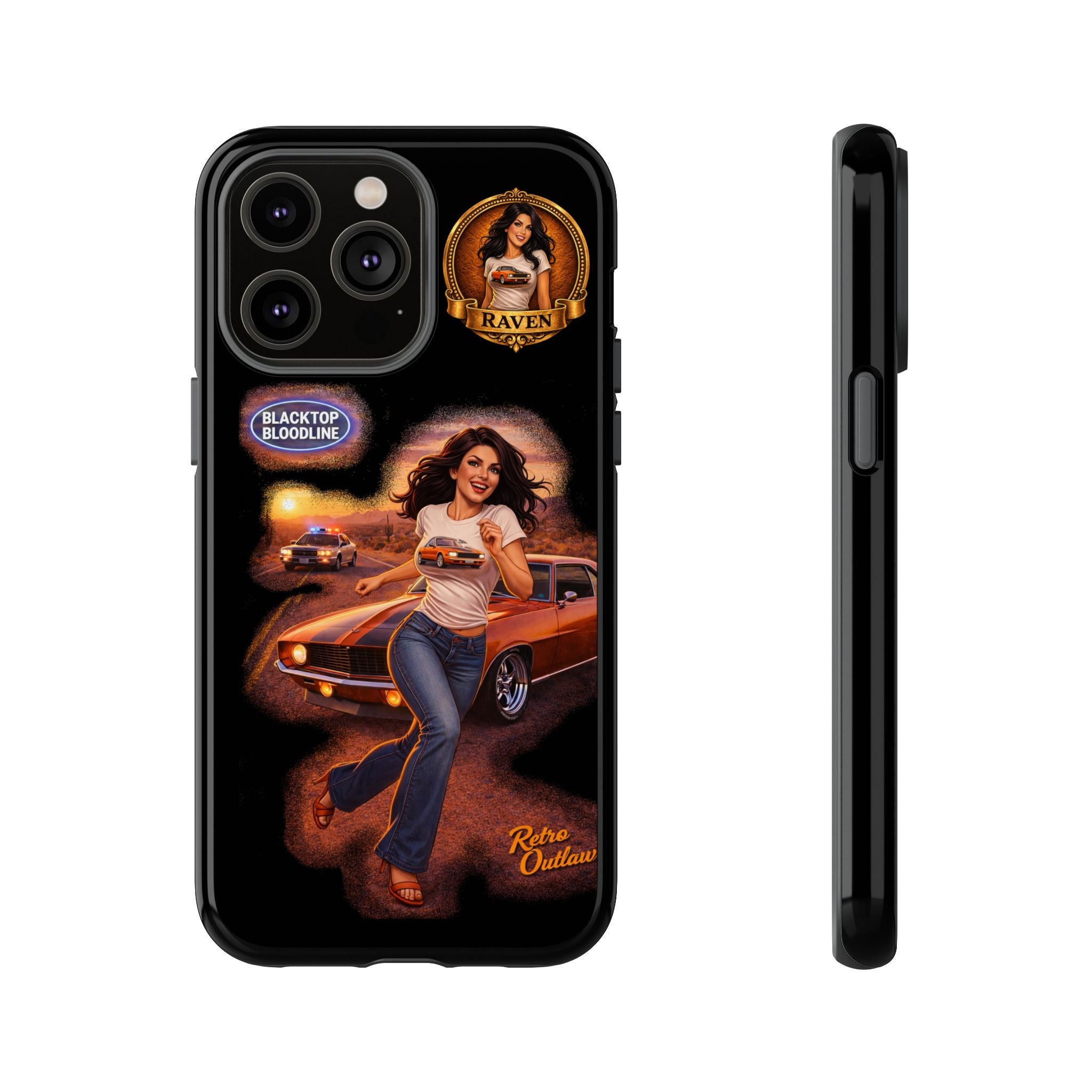 Retro Outlaw | Pin-Up Girl Series | Raven — Tough Phone Case