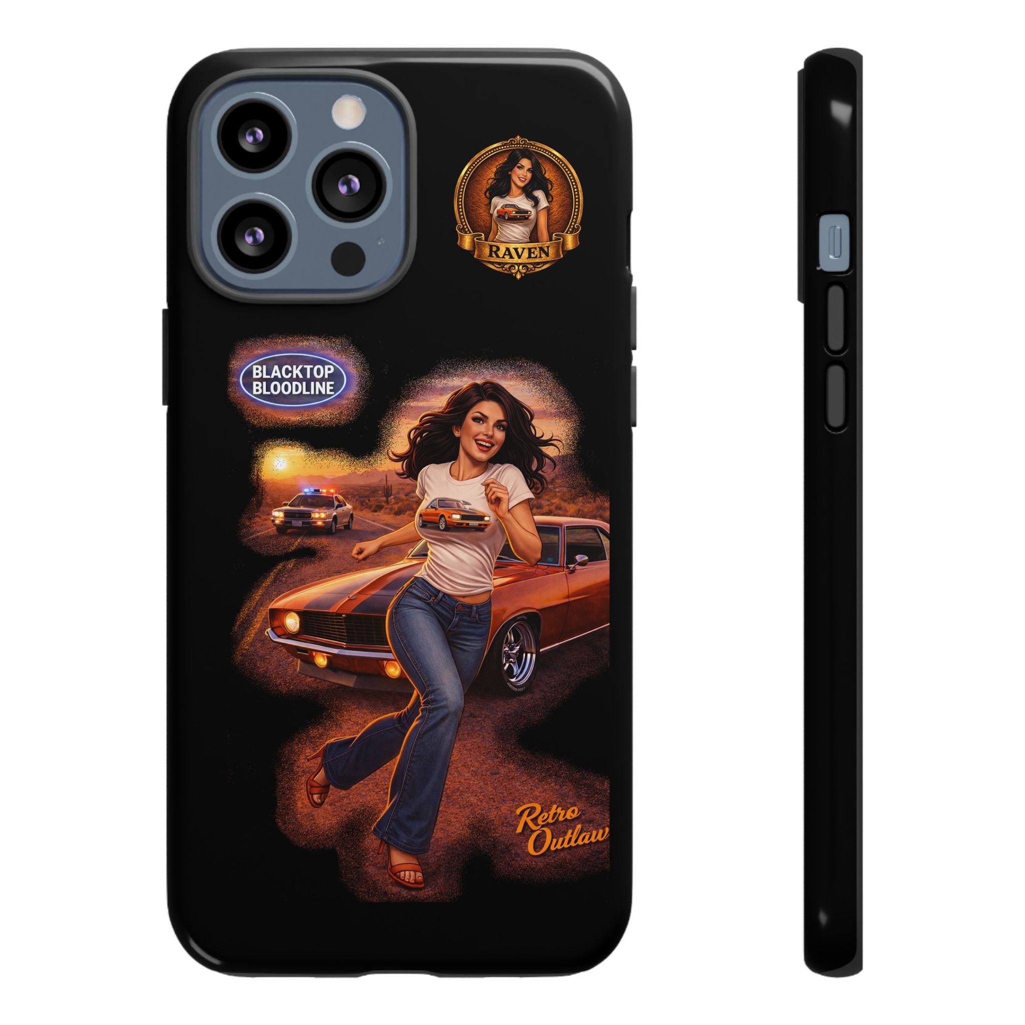 Retro Outlaw | Pin-Up Girl Series | Raven — Tough Phone Case