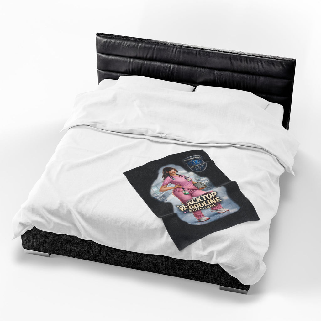 Blacktop Bloodline Kinda Girl – Nurse Plush Blanket (Healthcare Hero Edition)