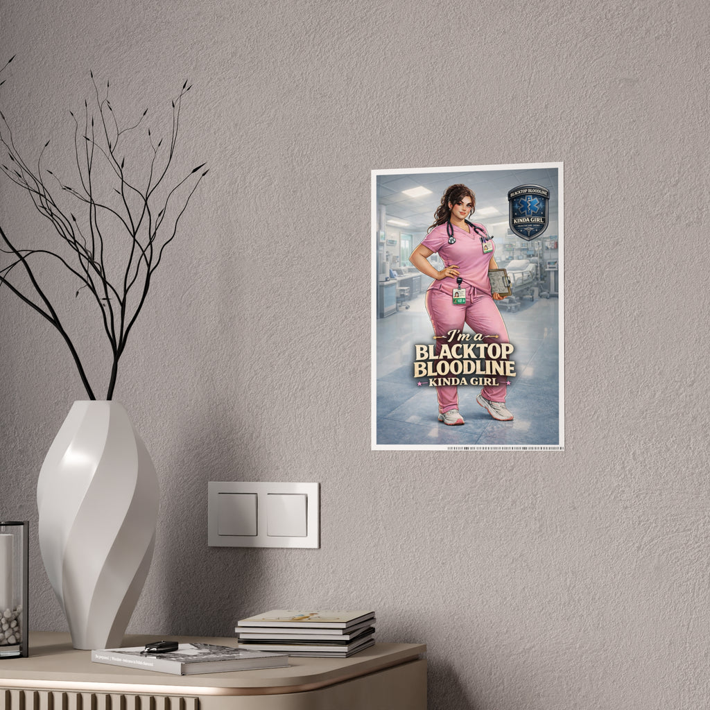 Blacktop Bloodline Kinda Girl – Nurse Art Poster (Healthcare Hero Edition)