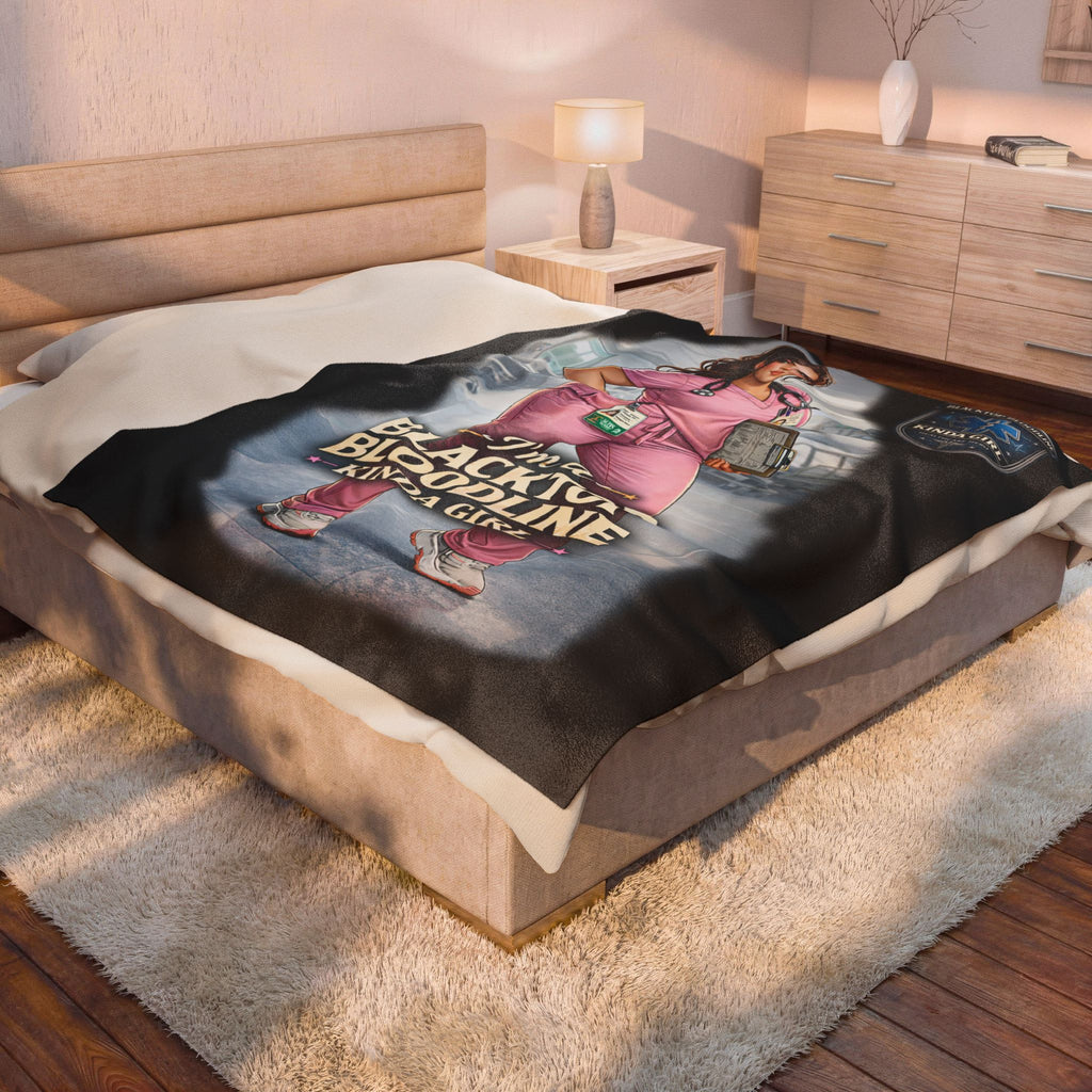 Blacktop Bloodline Kinda Girl – Nurse Plush Blanket (Healthcare Hero Edition)