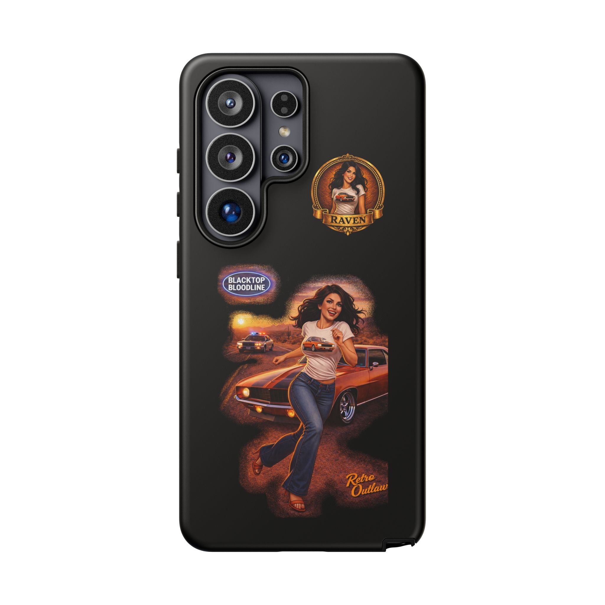 Retro Outlaw | Pin-Up Girl Series | Raven — Tough Phone Case