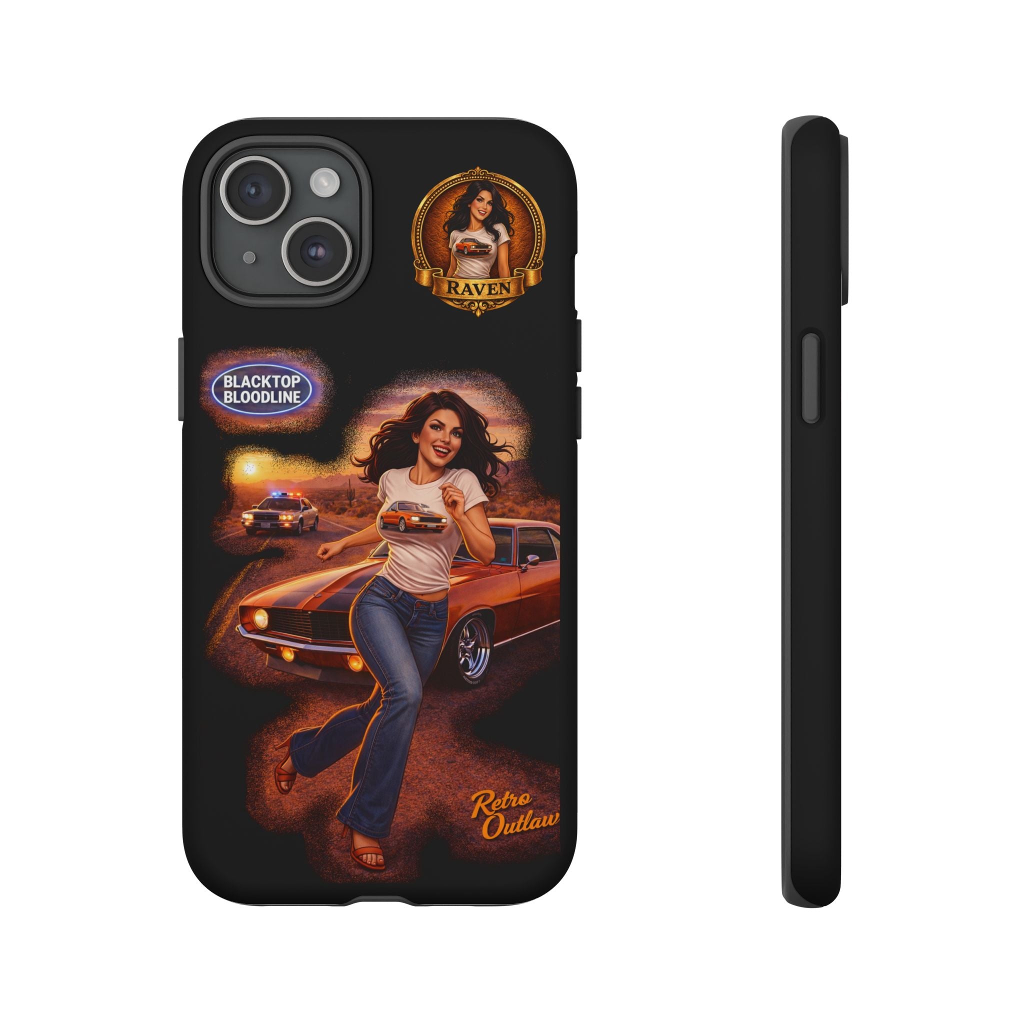 Retro Outlaw | Pin-Up Girl Series | Raven — Tough Phone Case