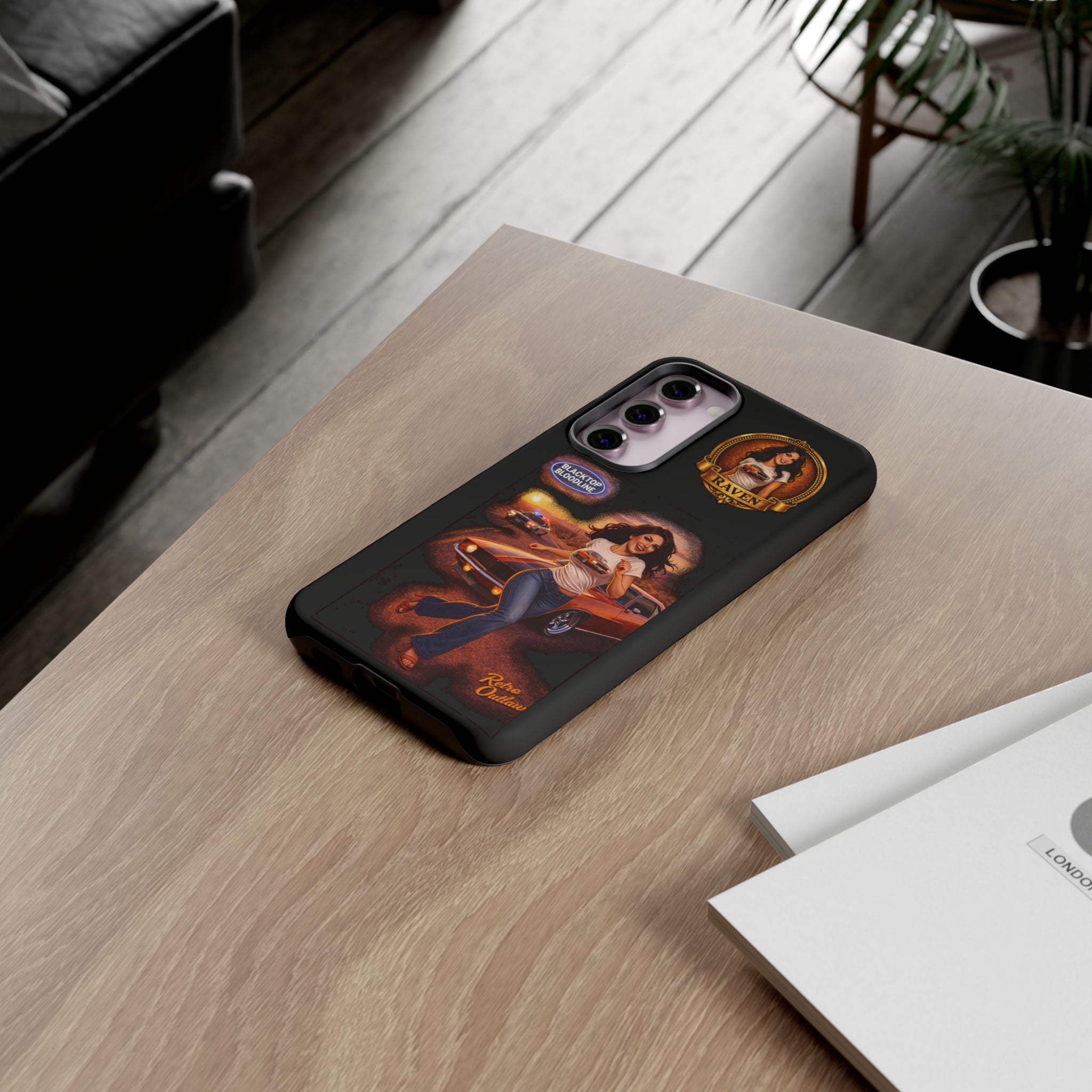 Retro Outlaw | Pin-Up Girl Series | Raven — Tough Phone Case