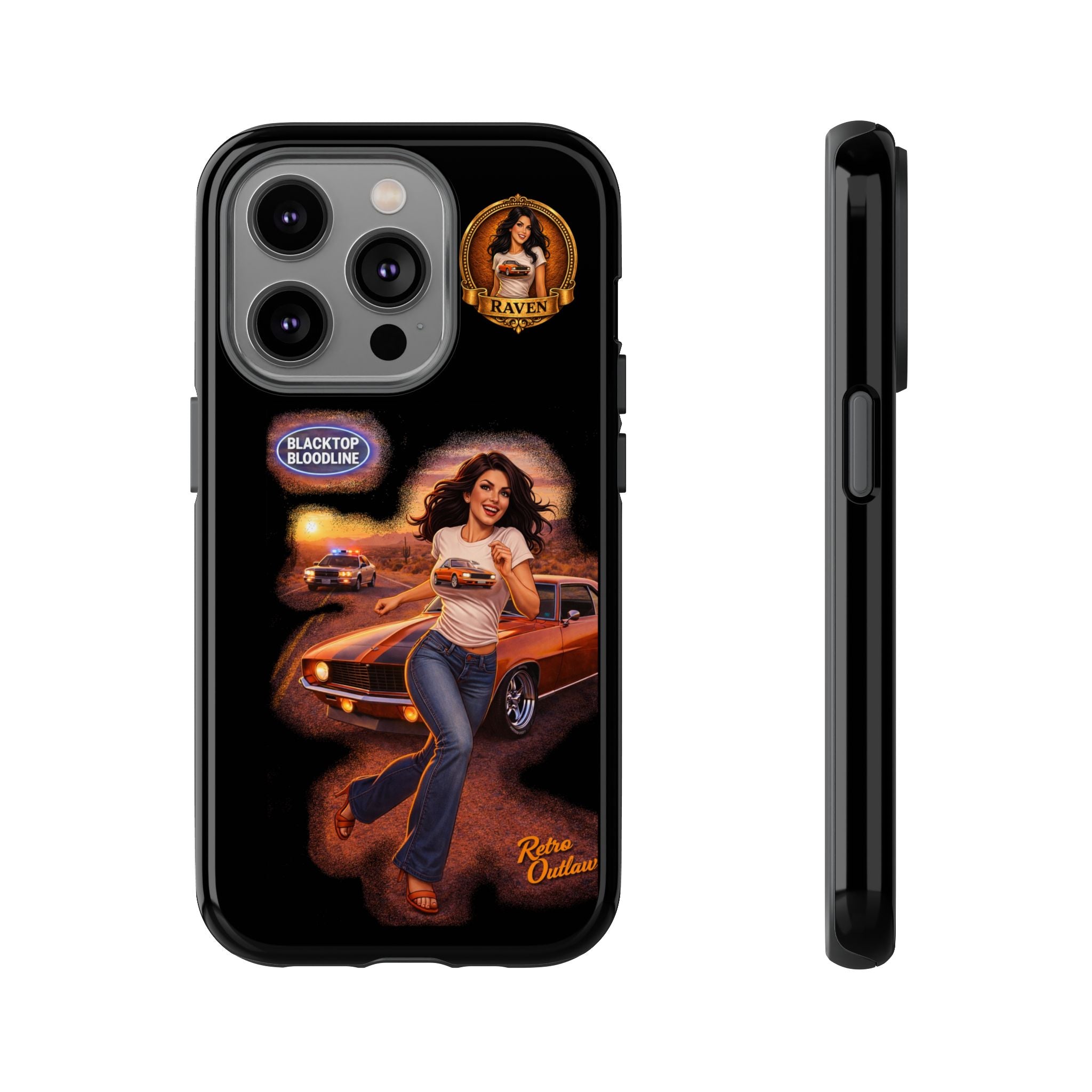 Retro Outlaw | Pin-Up Girl Series | Raven — Tough Phone Case