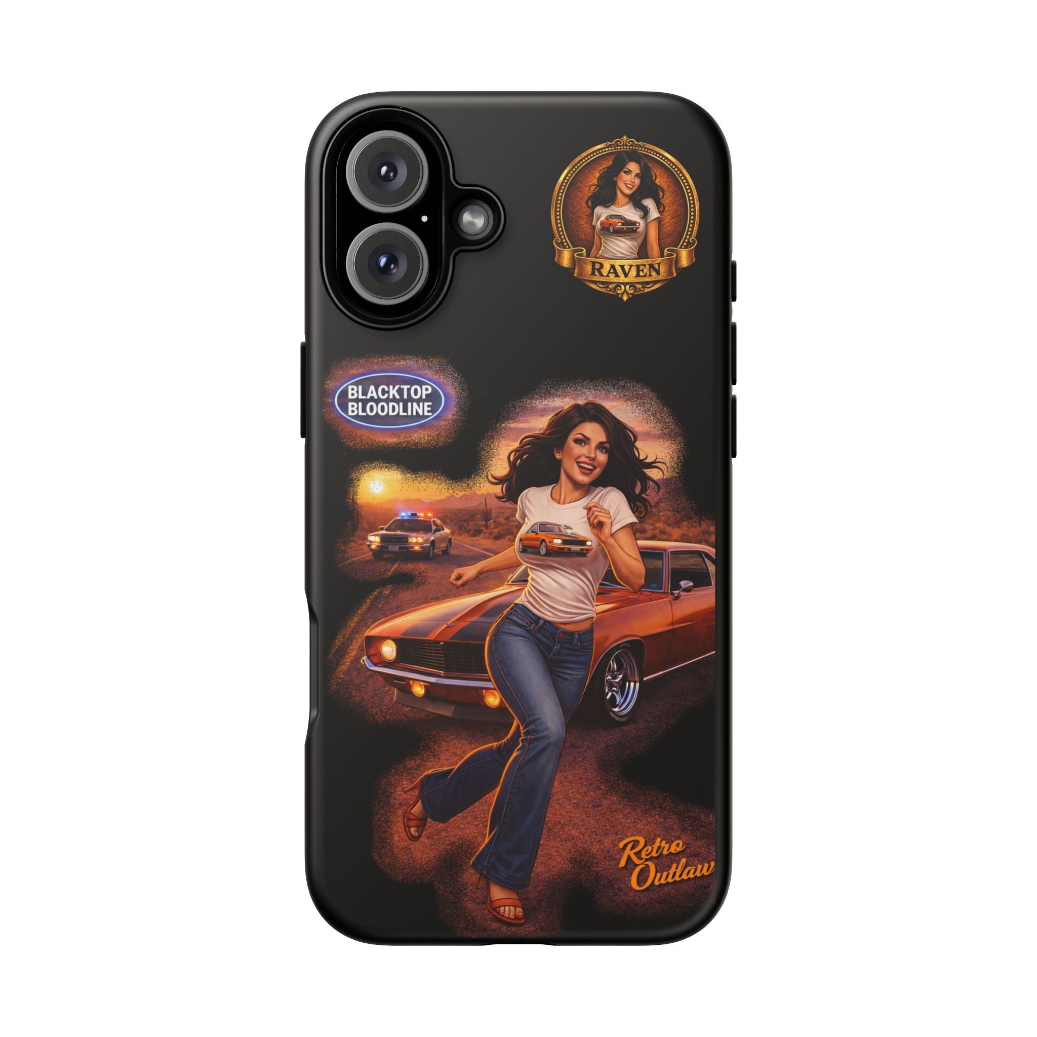 Retro Outlaw | Pin-Up Girl Series | Raven — Tough Phone Case