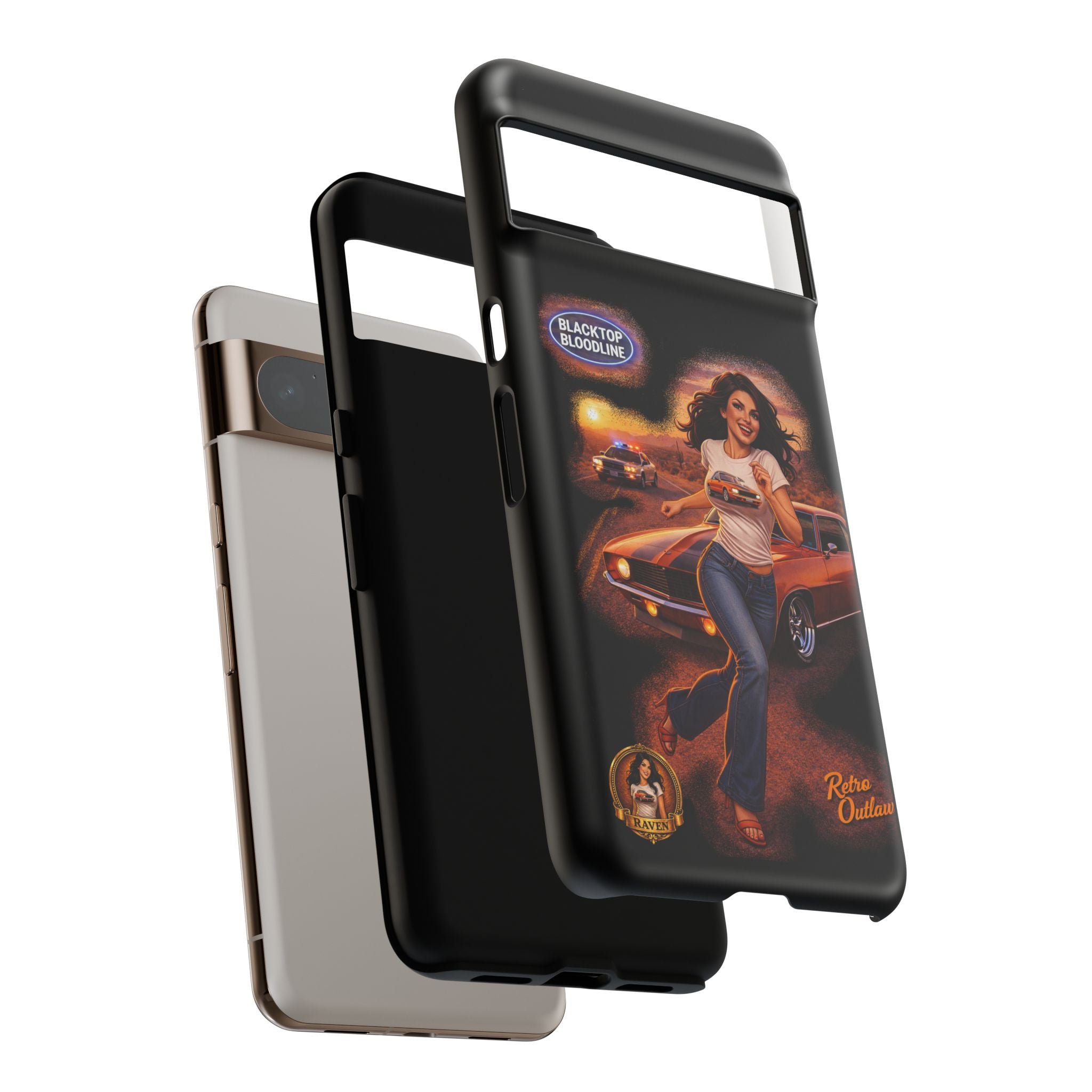 Retro Outlaw | Pin-Up Girl Series | Raven — Tough Phone Case