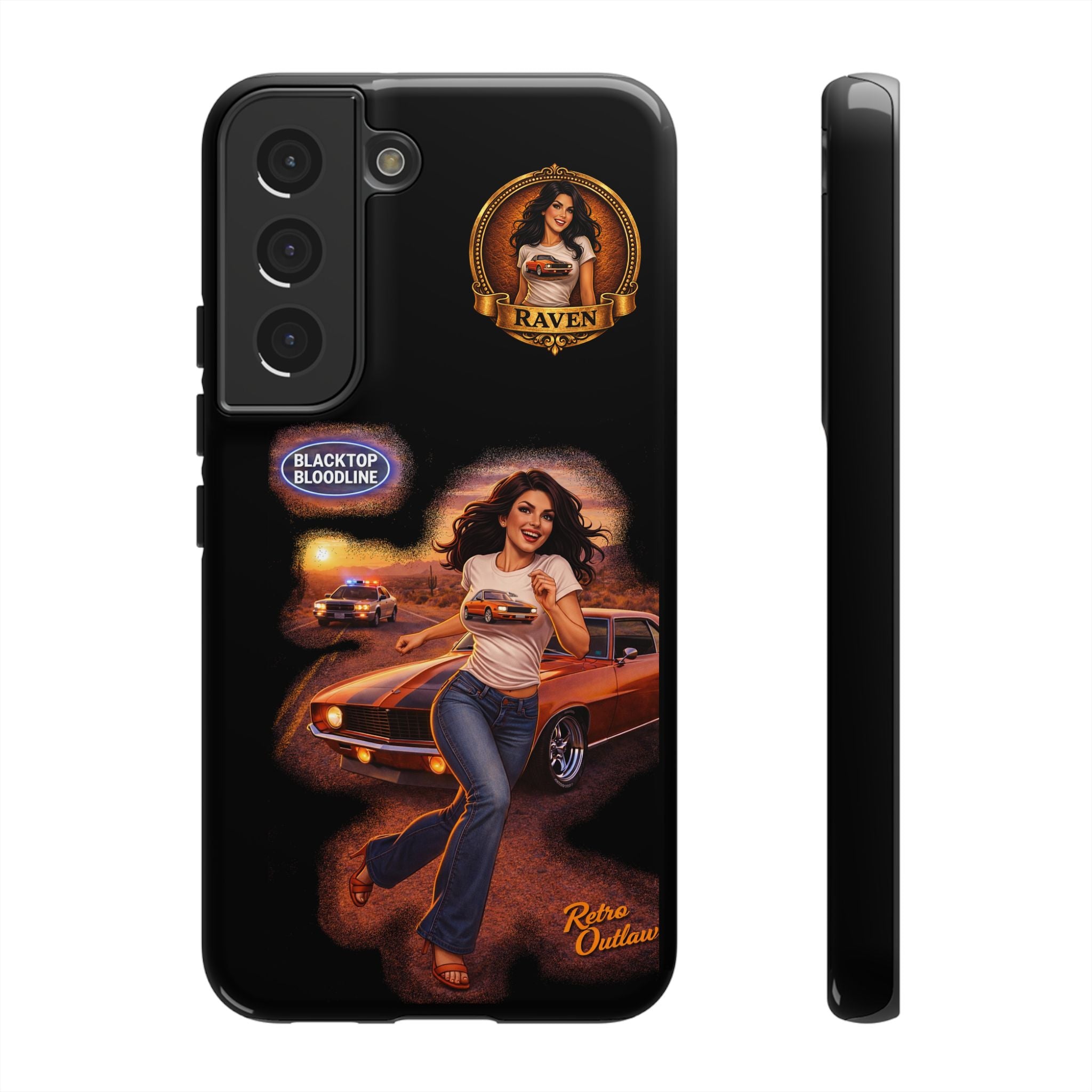 Retro Outlaw | Pin-Up Girl Series | Raven — Tough Phone Case