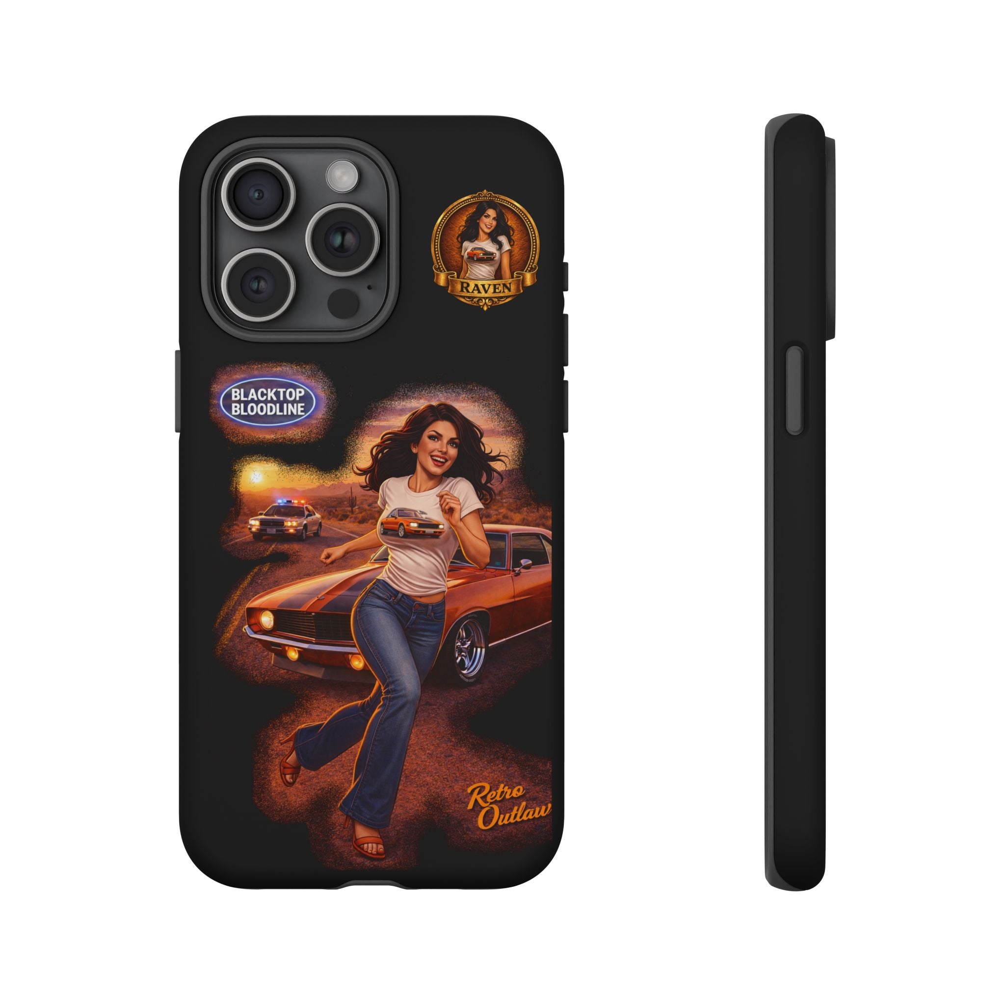 Retro Outlaw | Pin-Up Girl Series | Raven — Tough Phone Case