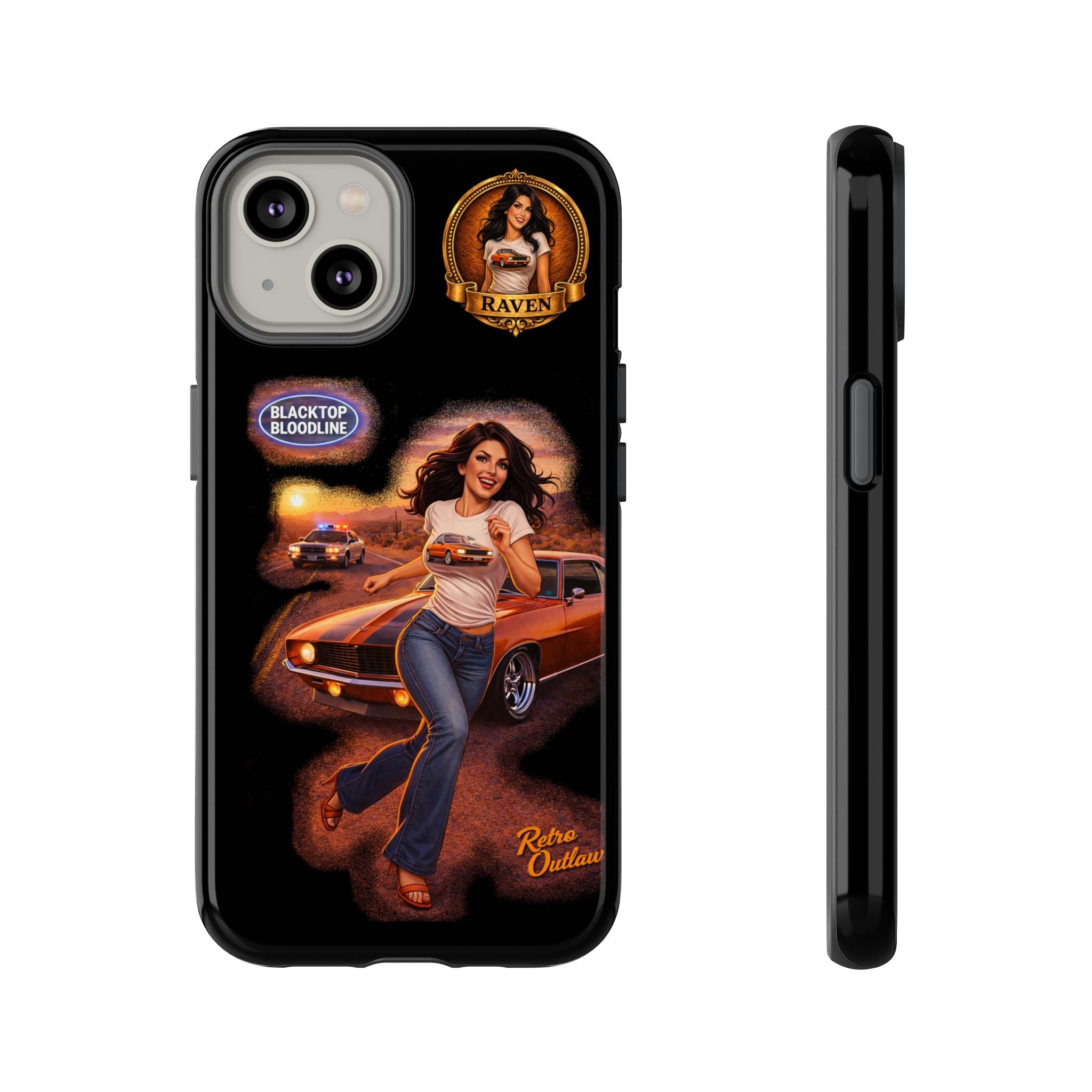Retro Outlaw | Pin-Up Girl Series | Raven — Tough Phone Case