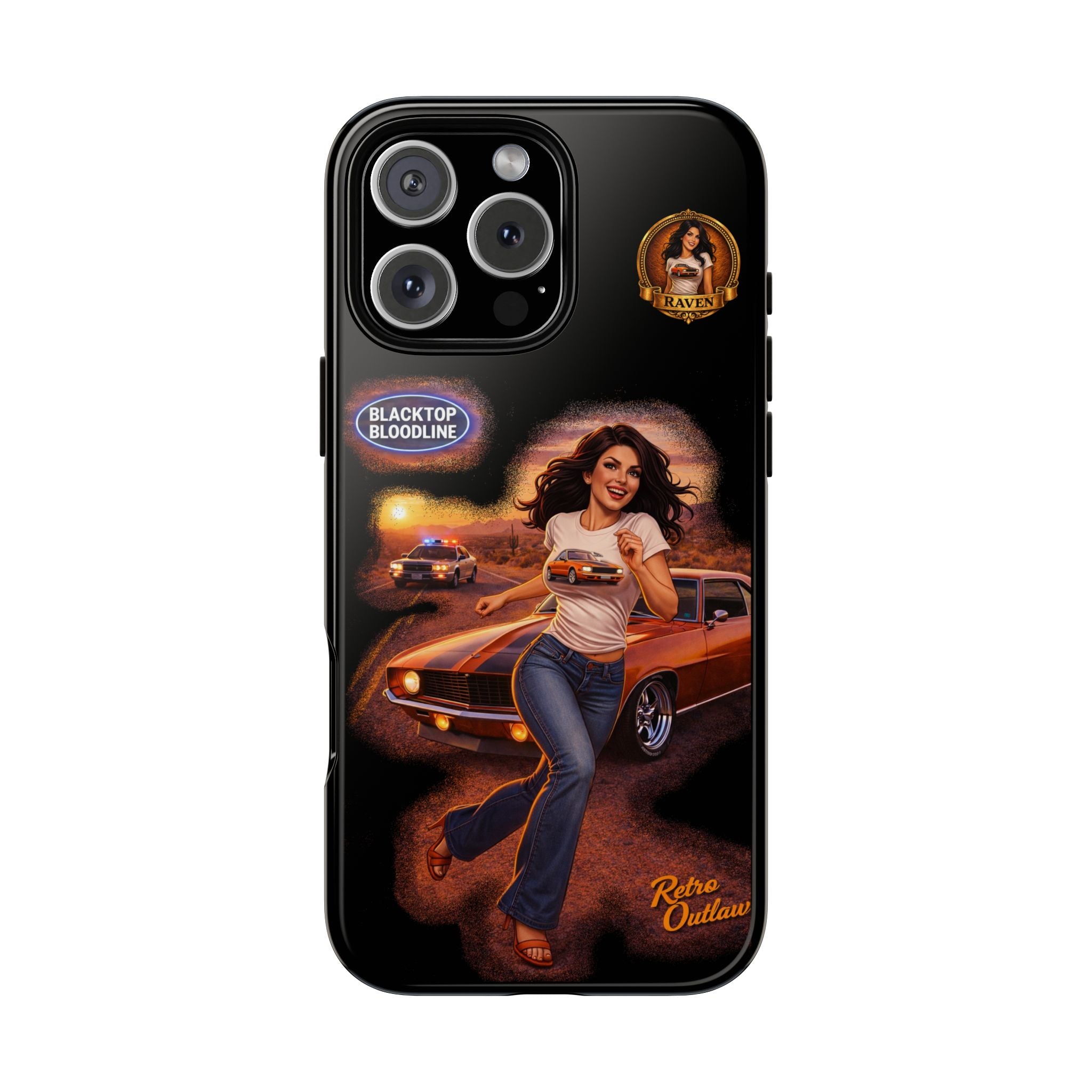 Retro Outlaw | Pin-Up Girl Series | Raven — Tough Phone Case