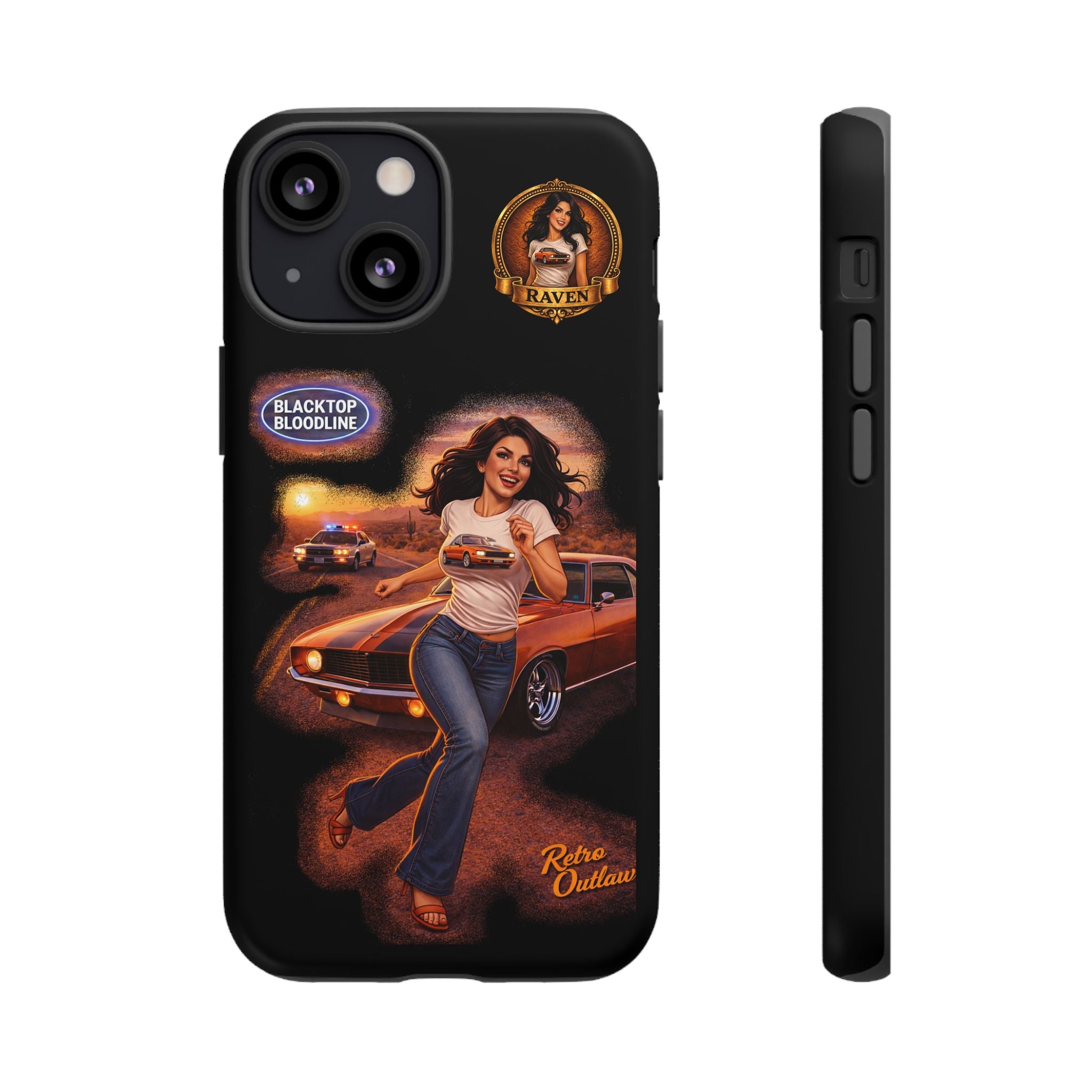 Retro Outlaw | Pin-Up Girl Series | Raven — Tough Phone Case