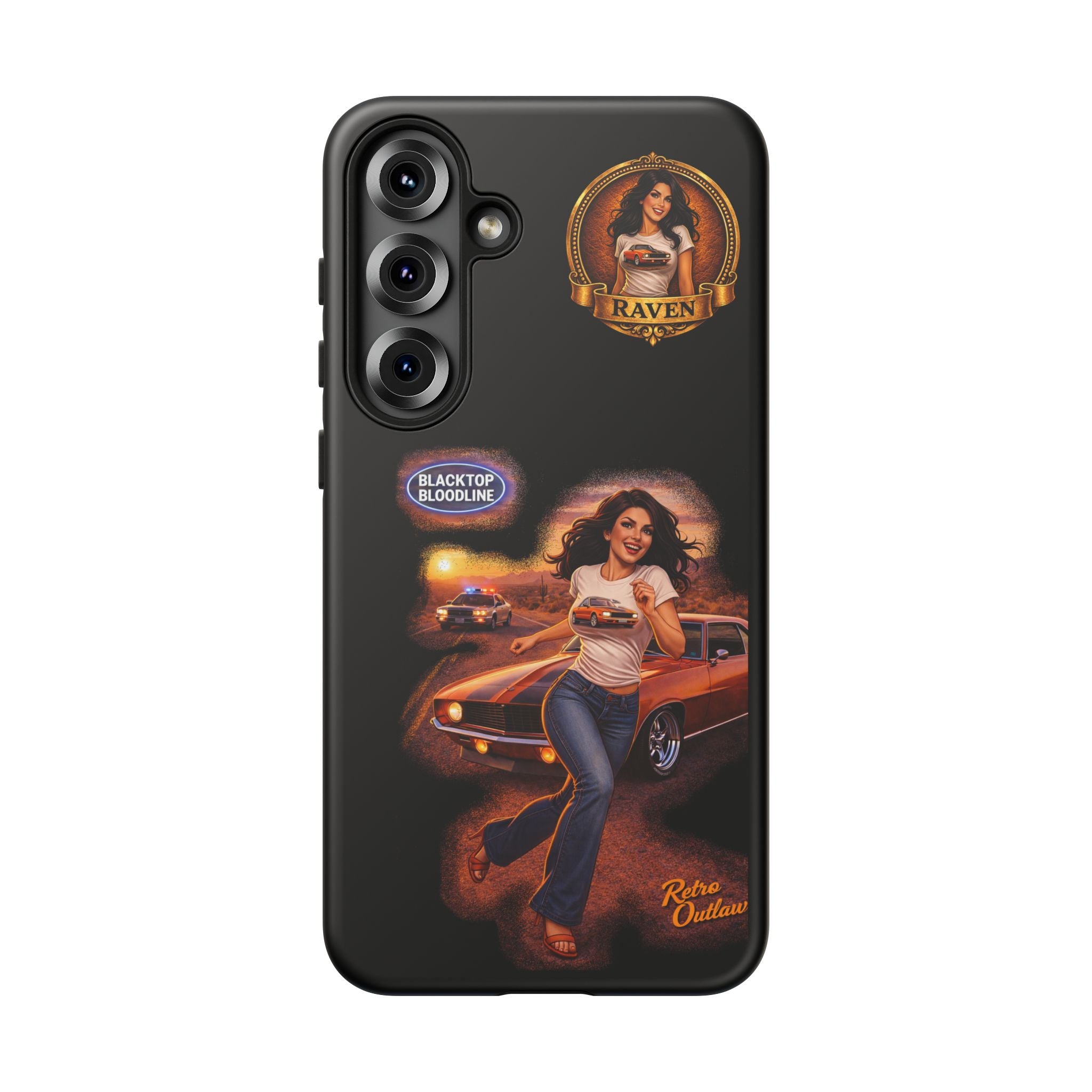 Retro Outlaw | Pin-Up Girl Series | Raven — Tough Phone Case