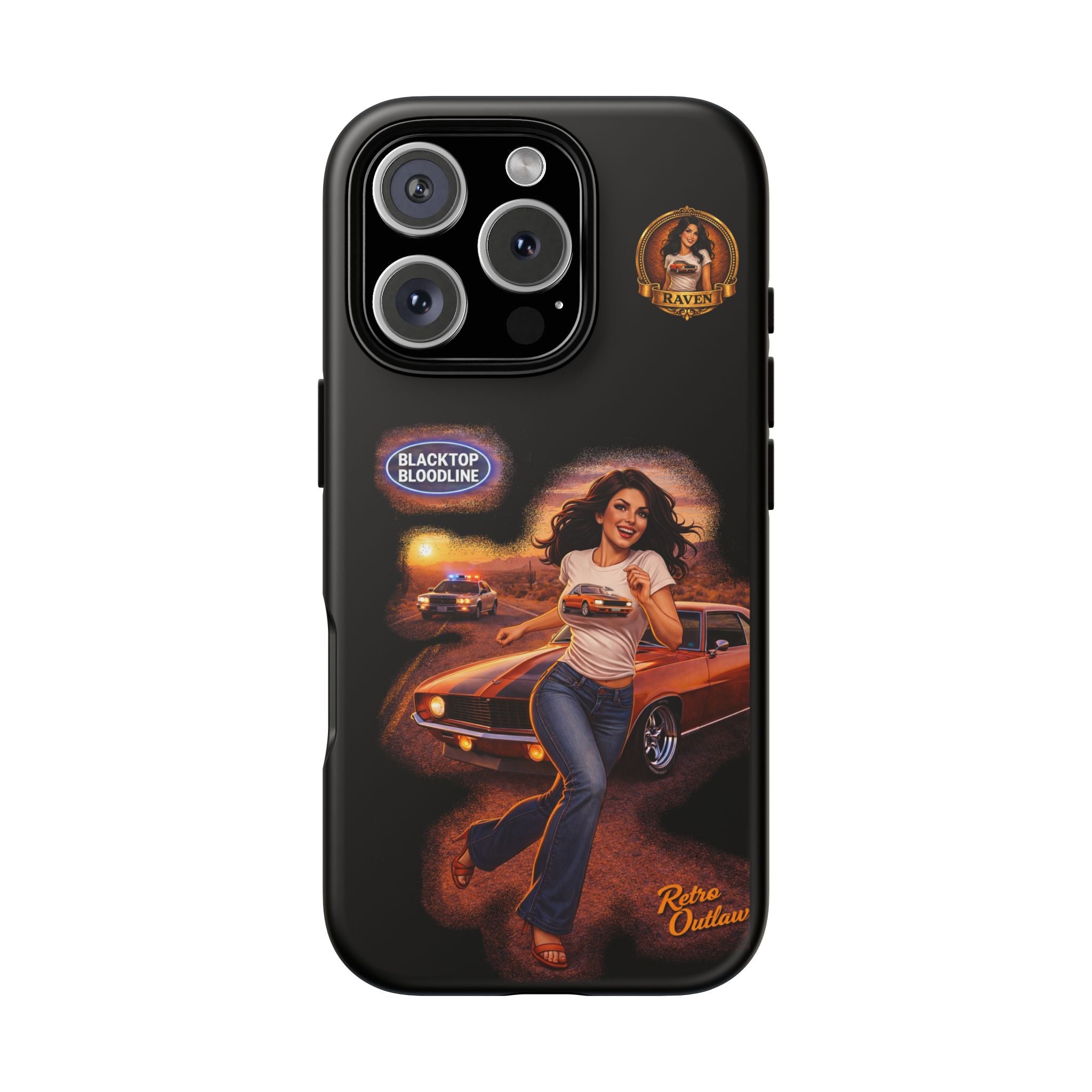 Retro Outlaw | Pin-Up Girl Series | Raven — Tough Phone Case
