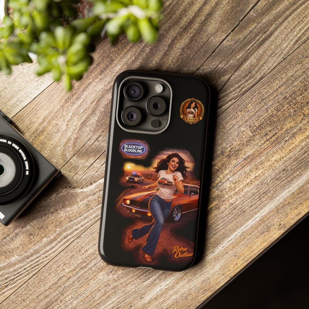Retro Outlaw | Pin-Up Girl Series | Raven — Tough Phone Case