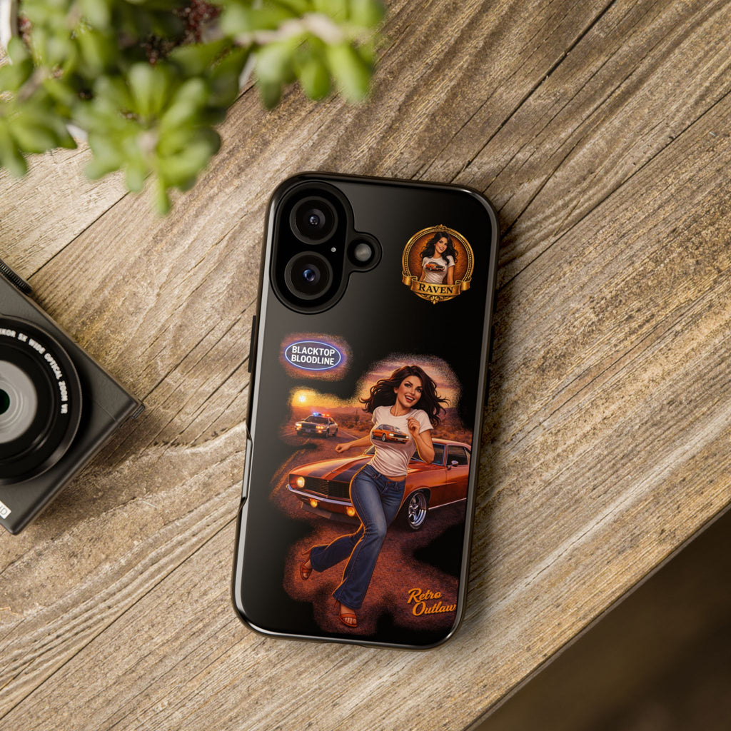 Retro Outlaw | Pin-Up Girl Series | Raven — Tough Phone Case