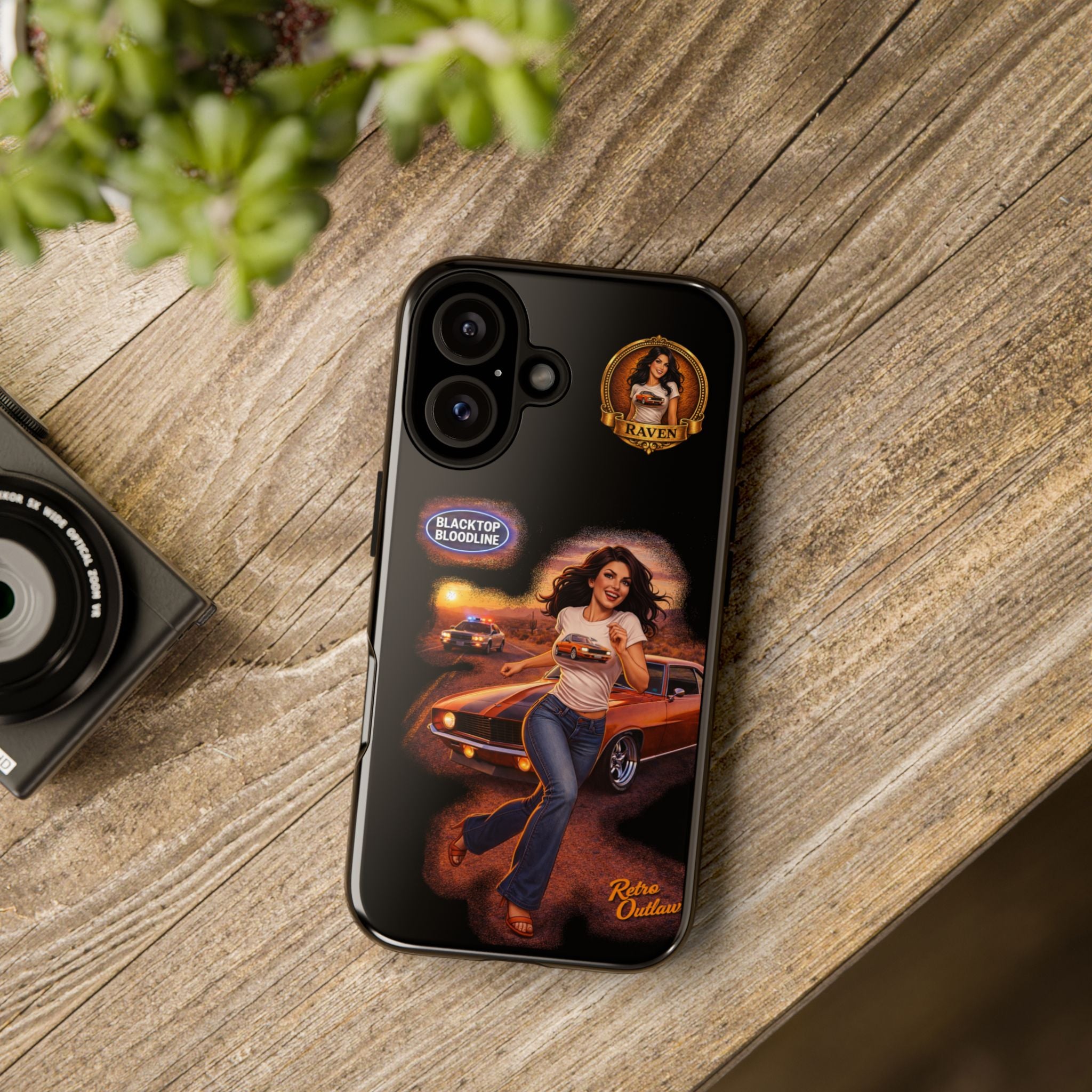 Retro Outlaw | Pin-Up Girl Series | Raven — Tough Phone Case