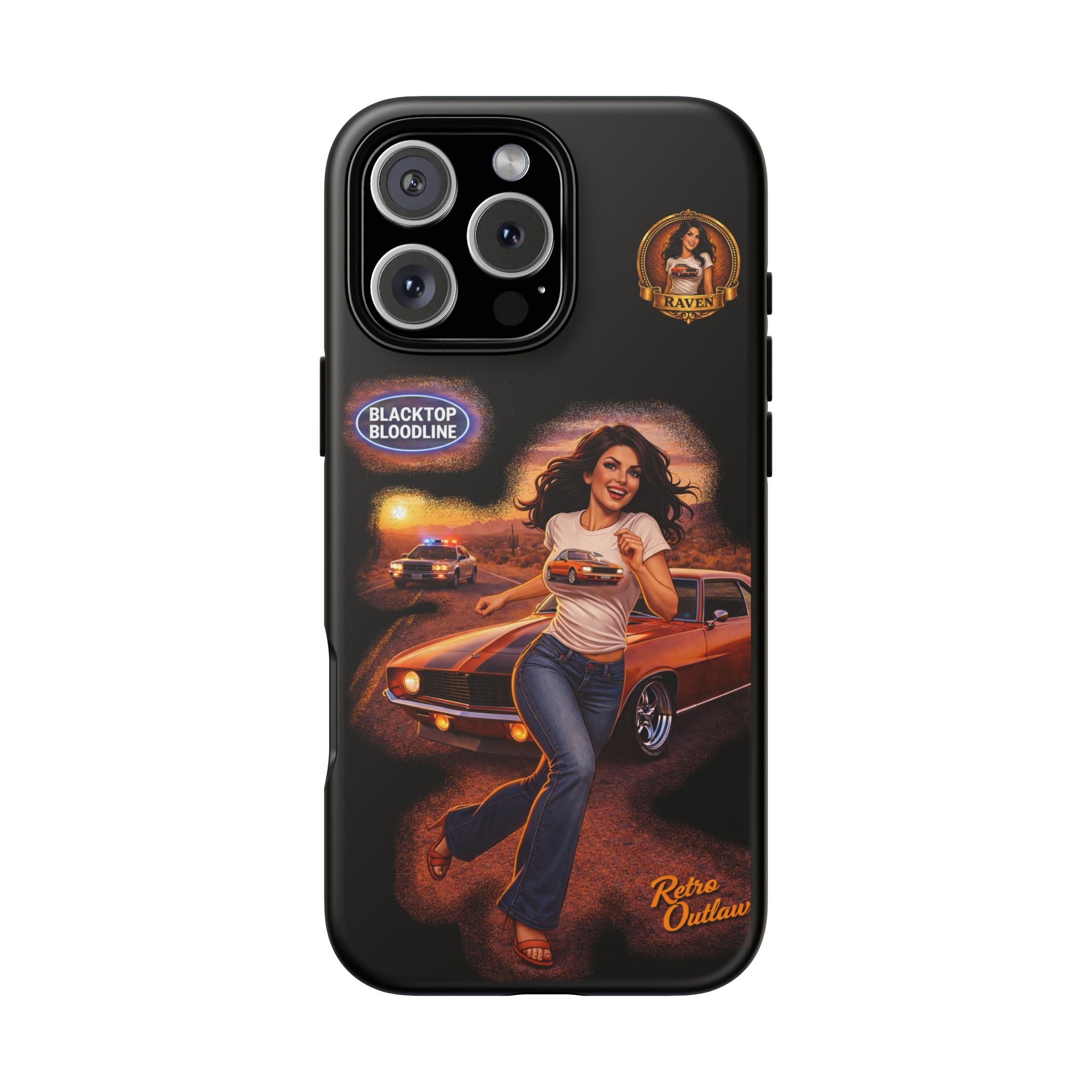 Retro Outlaw | Pin-Up Girl Series | Raven — Tough Phone Case