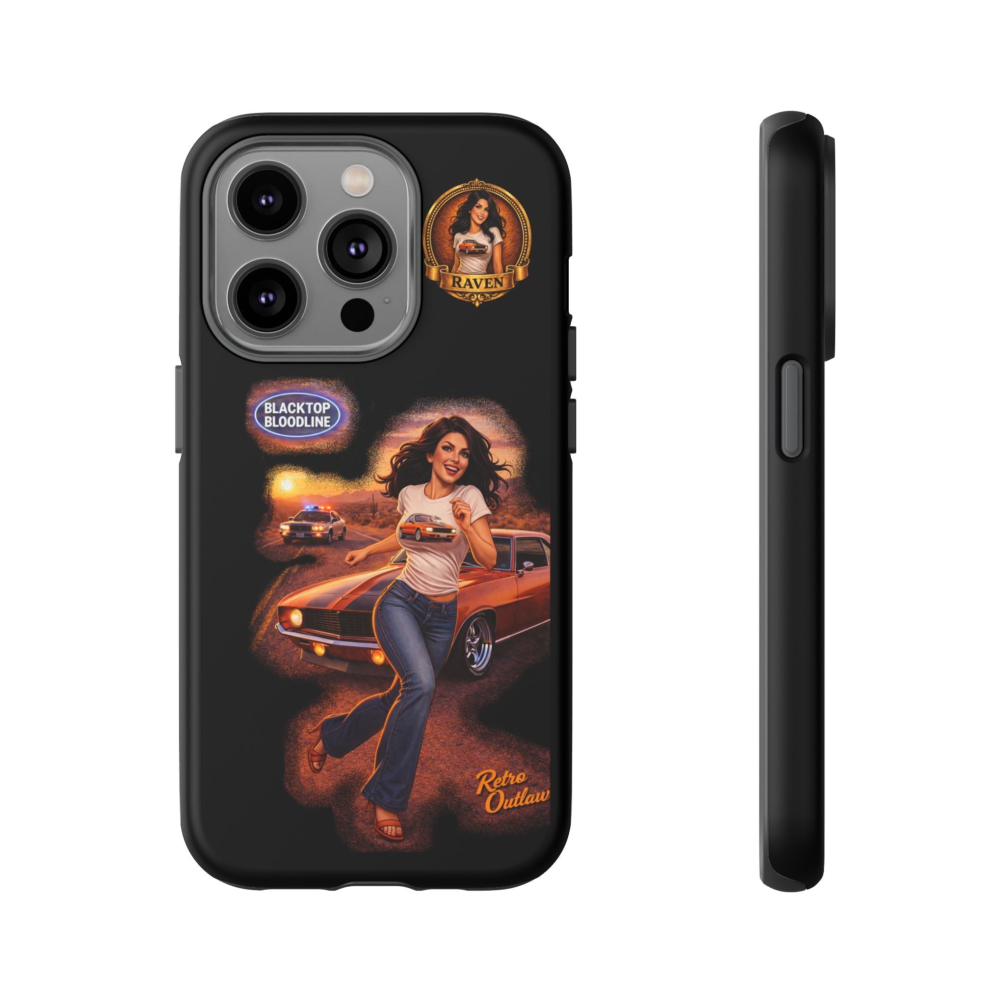 Retro Outlaw | Pin-Up Girl Series | Raven — Tough Phone Case