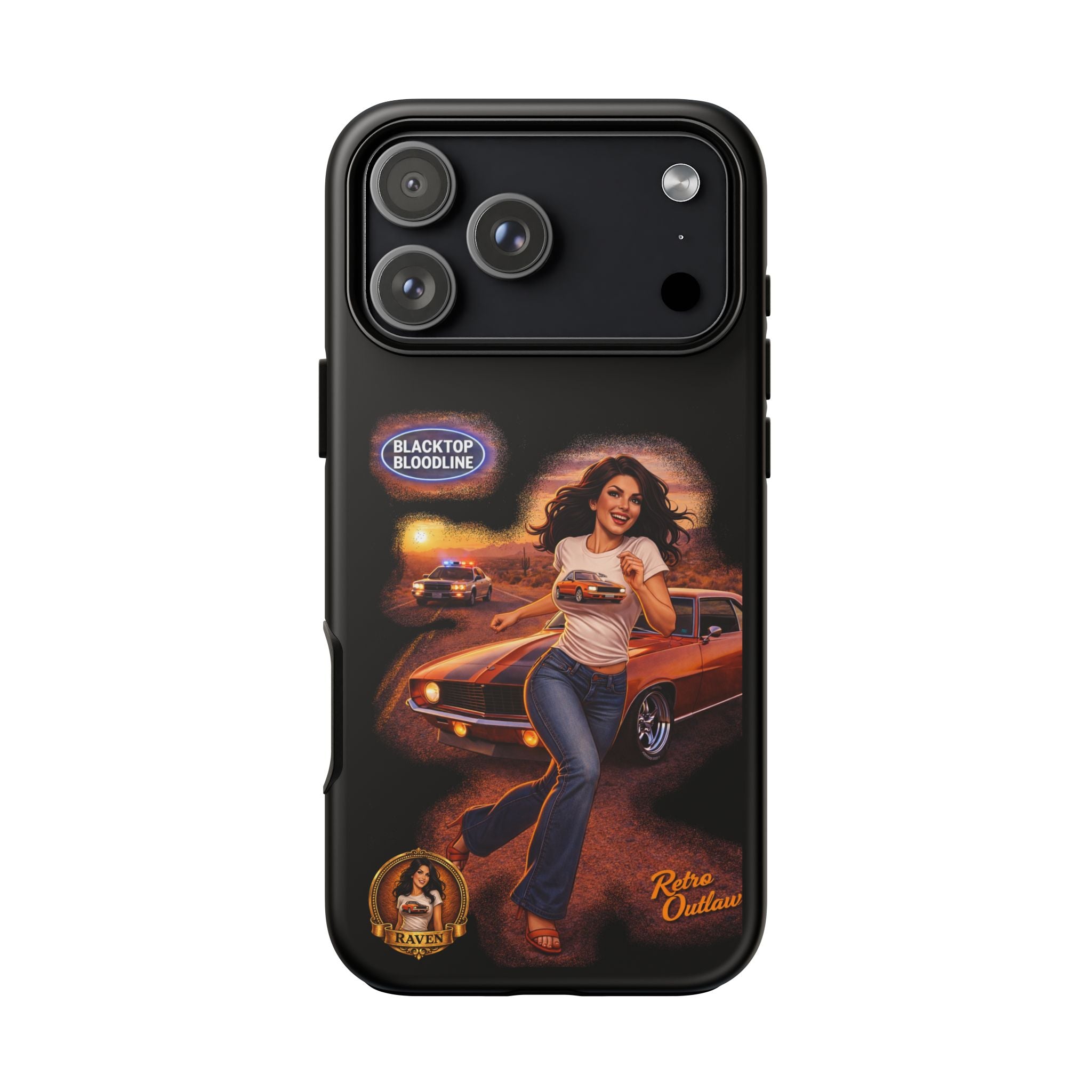 Retro Outlaw | Pin-Up Girl Series | Raven — Tough Phone Case