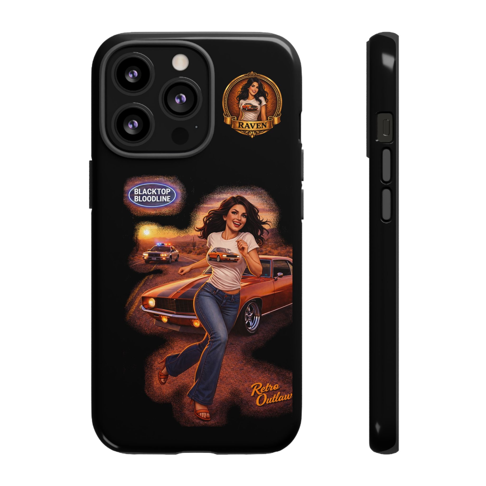 Retro Outlaw | Pin-Up Girl Series | Raven — Tough Phone Case
