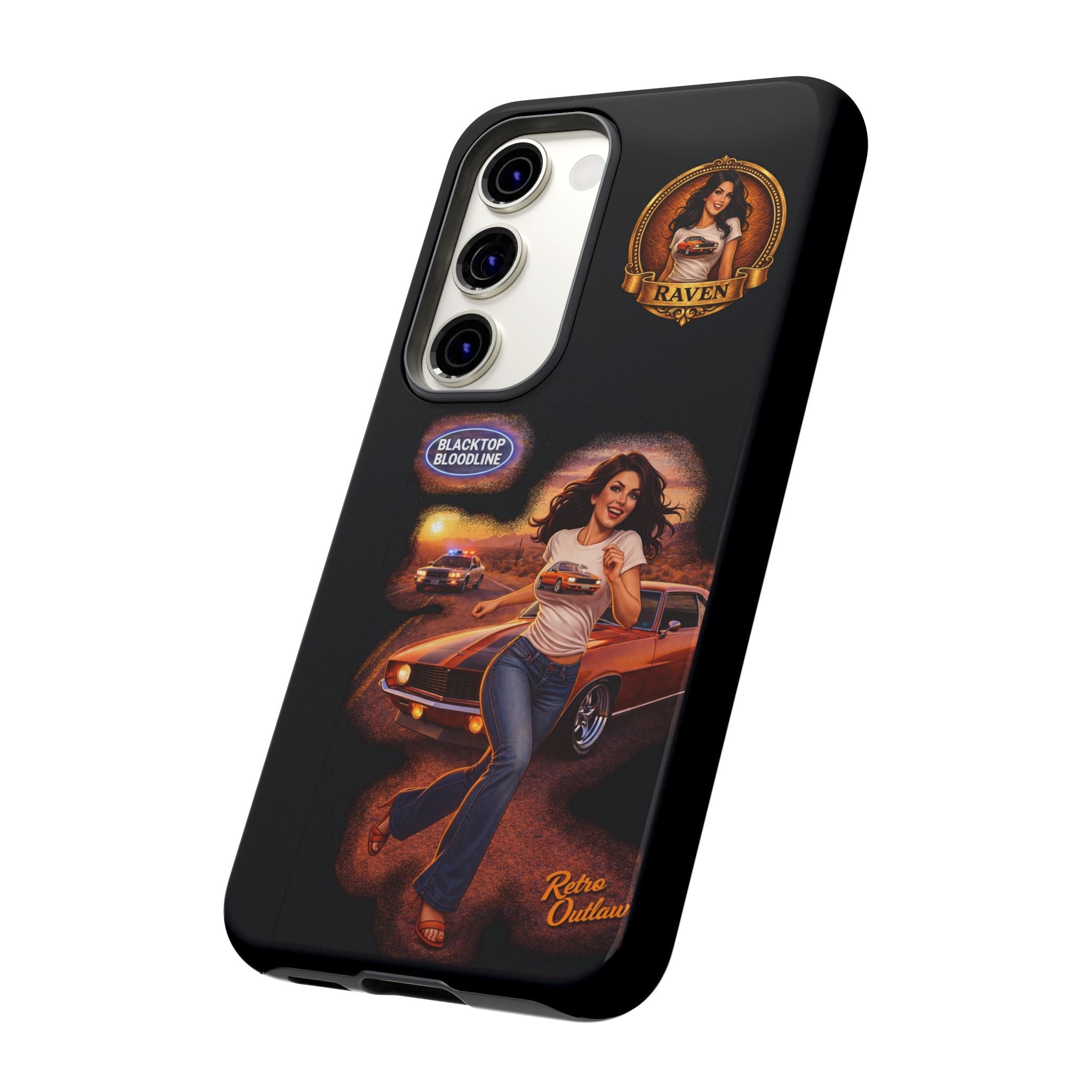 Retro Outlaw | Pin-Up Girl Series | Raven — Tough Phone Case