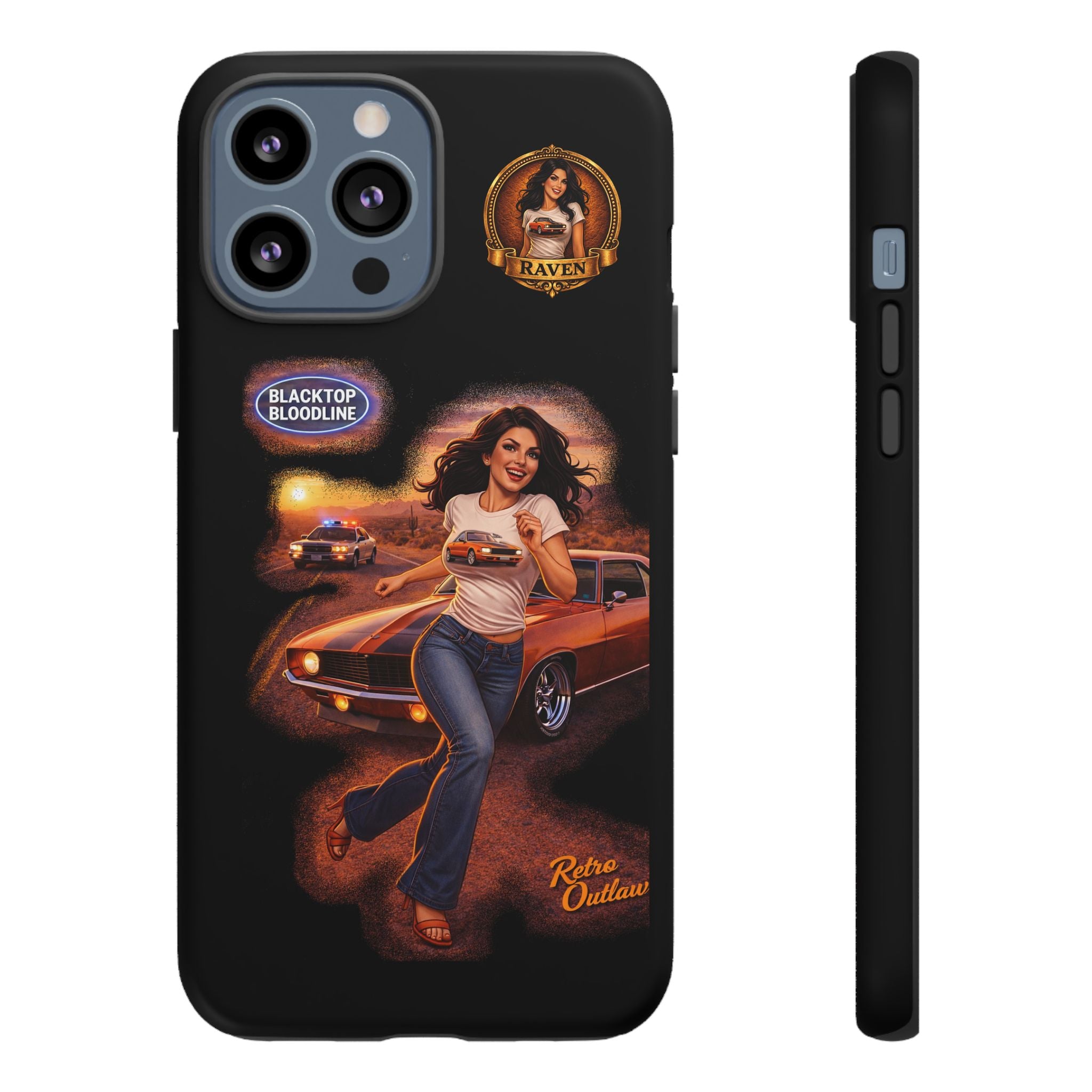 Retro Outlaw | Pin-Up Girl Series | Raven — Tough Phone Case