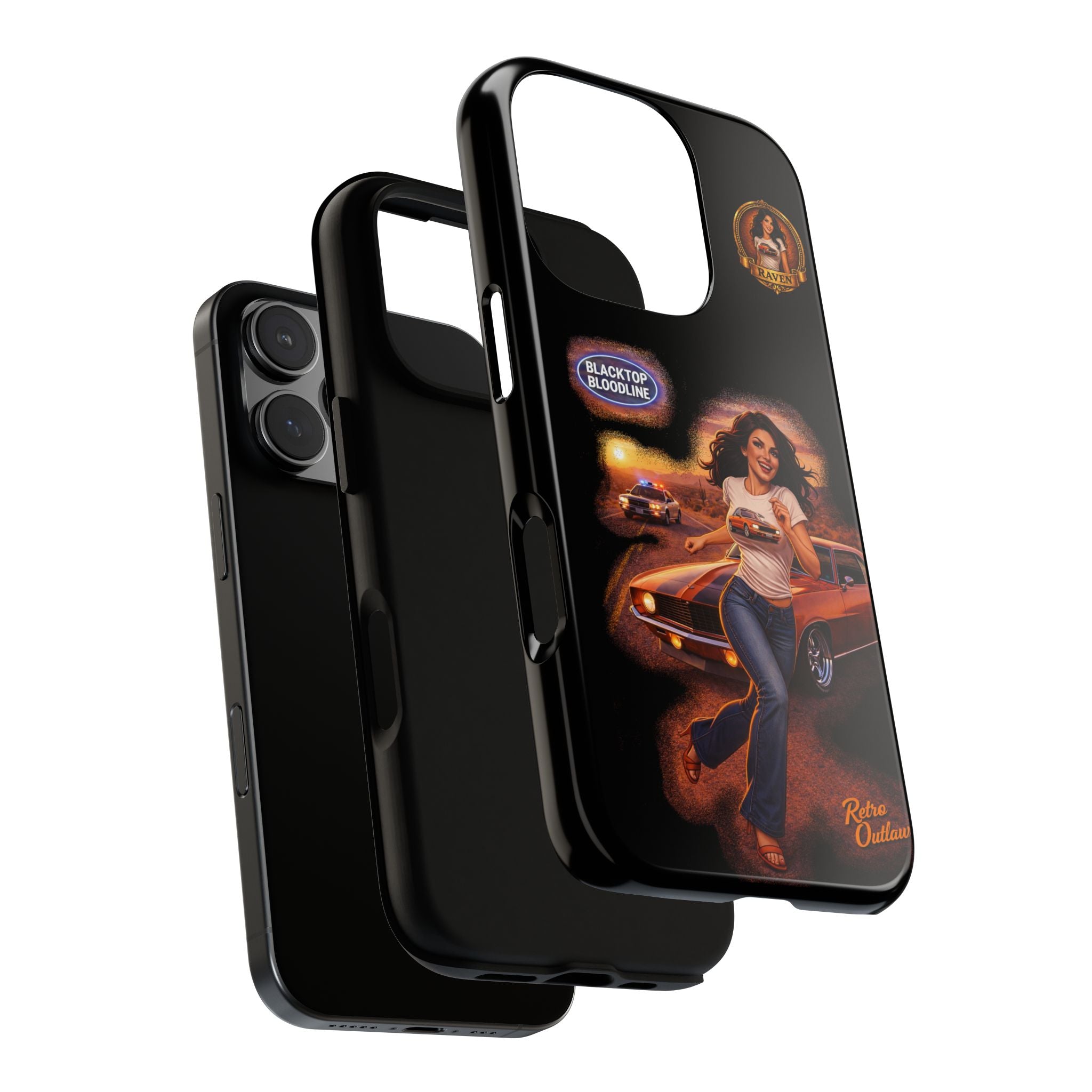 Retro Outlaw | Pin-Up Girl Series | Raven — Tough Phone Case