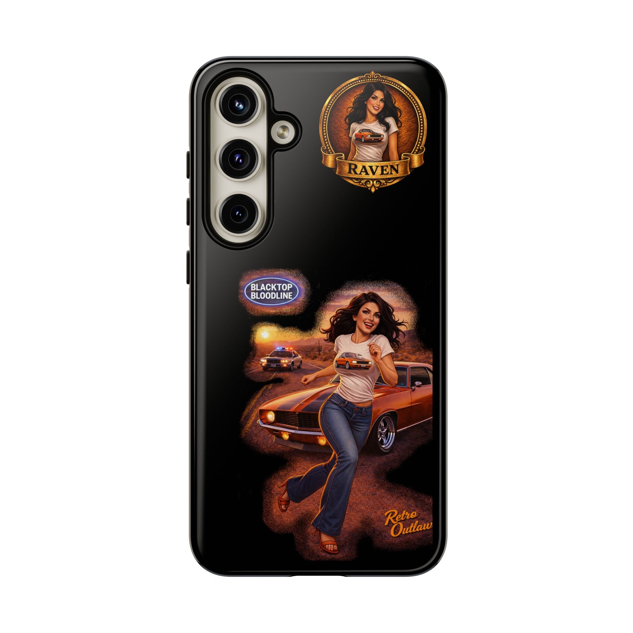 Retro Outlaw | Pin-Up Girl Series | Raven — Tough Phone Case