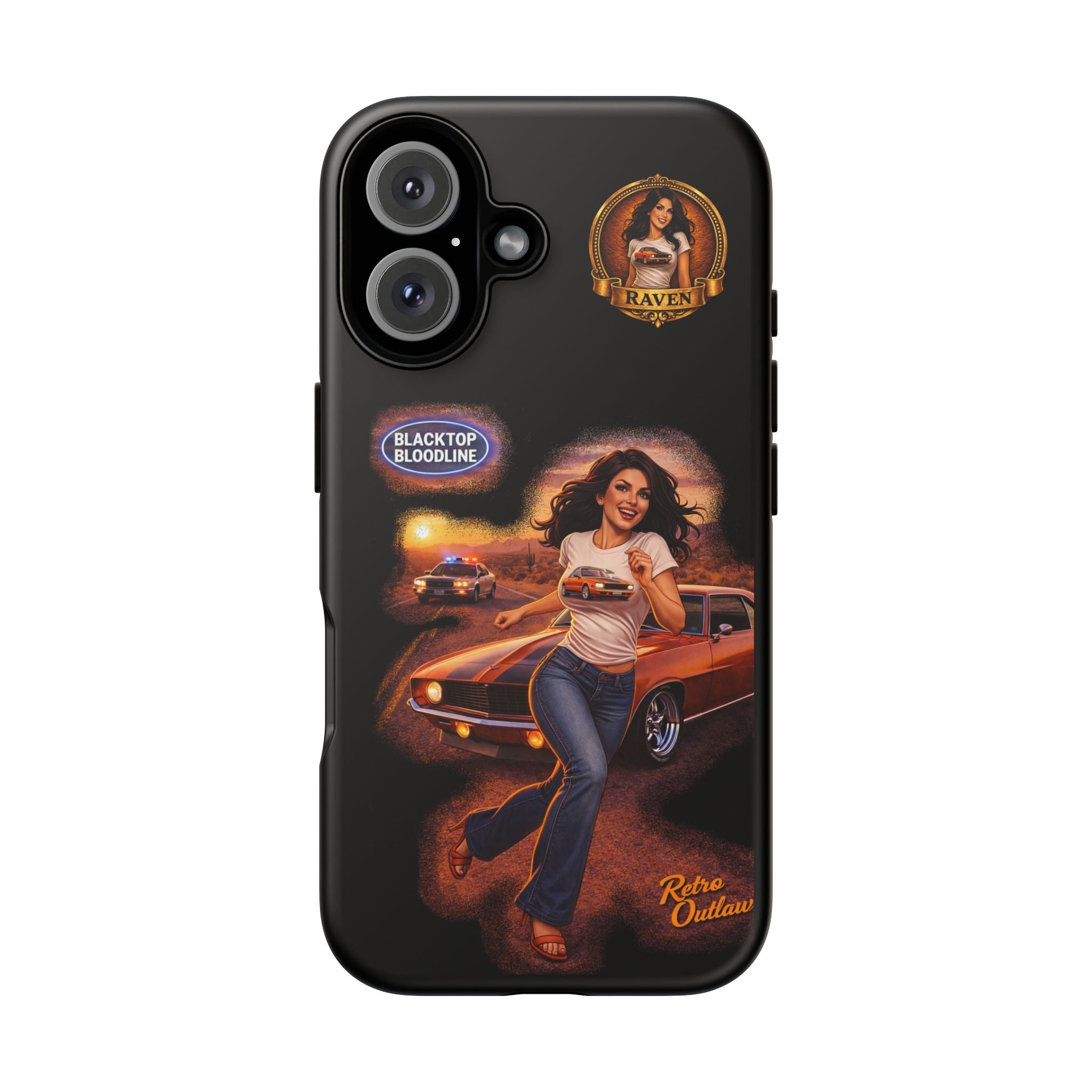 Retro Outlaw | Pin-Up Girl Series | Raven — Tough Phone Case