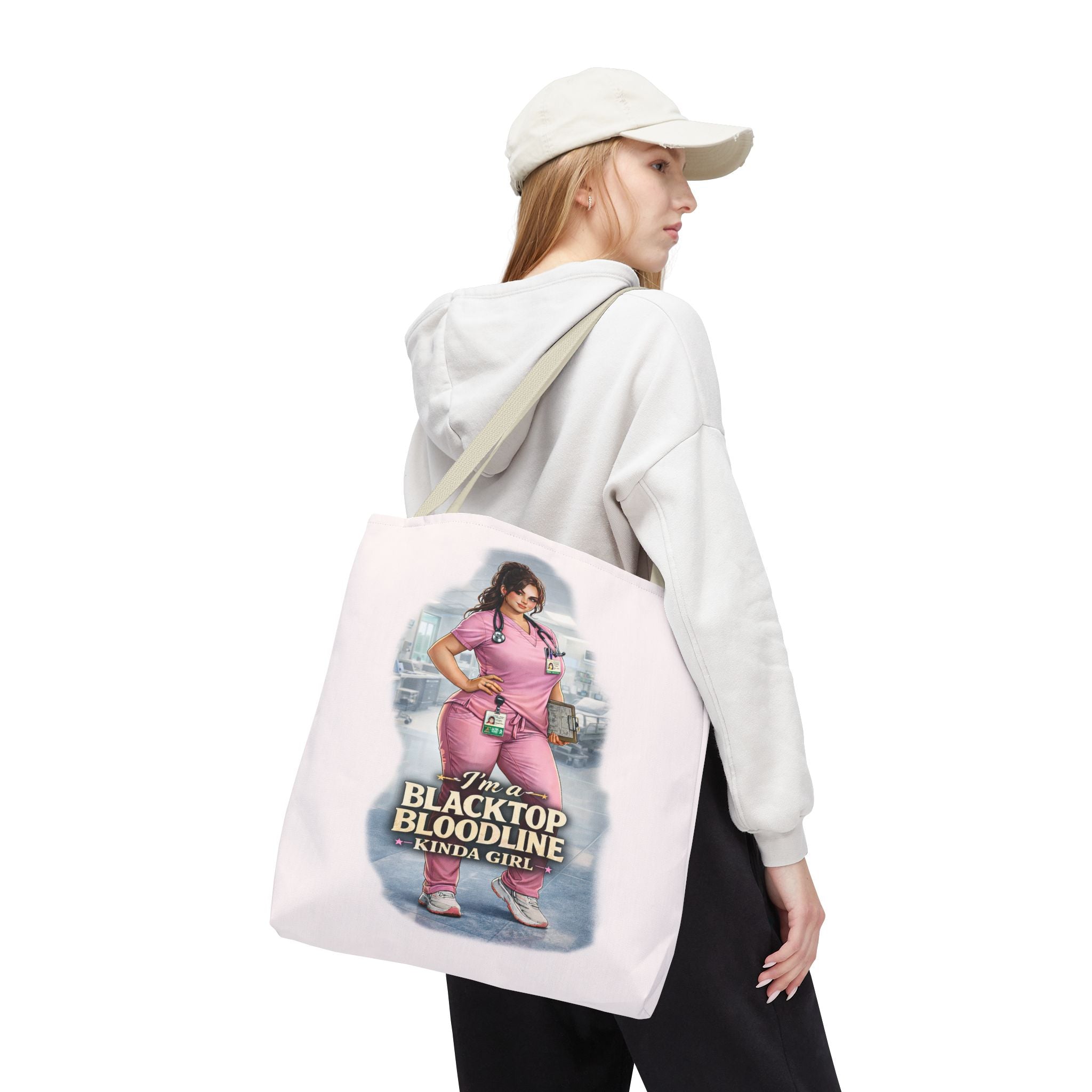 Blacktop Bloodline Kinda Girl – Nurse Tote Bag (Healthcare Hero Edition)