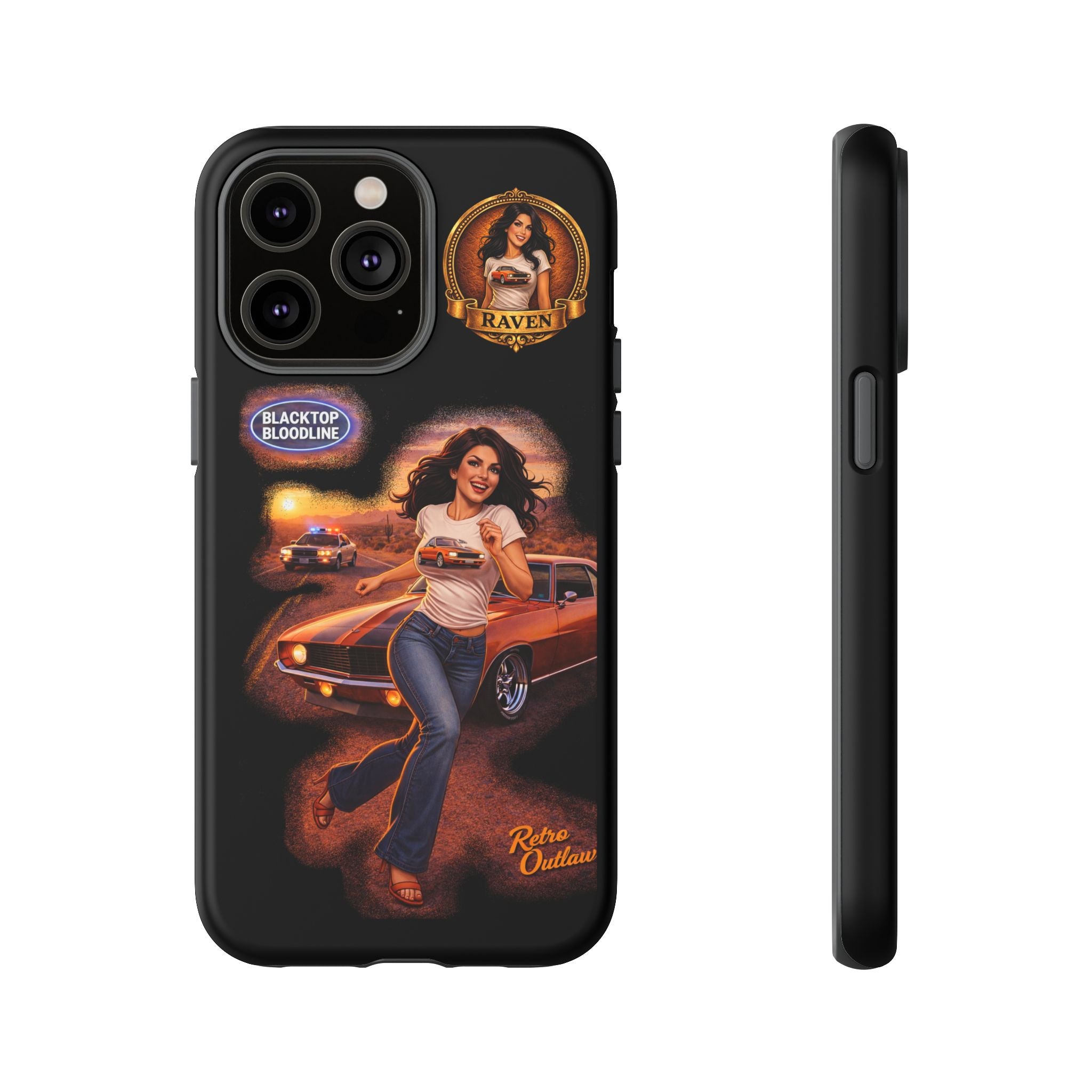 Retro Outlaw | Pin-Up Girl Series | Raven — Tough Phone Case