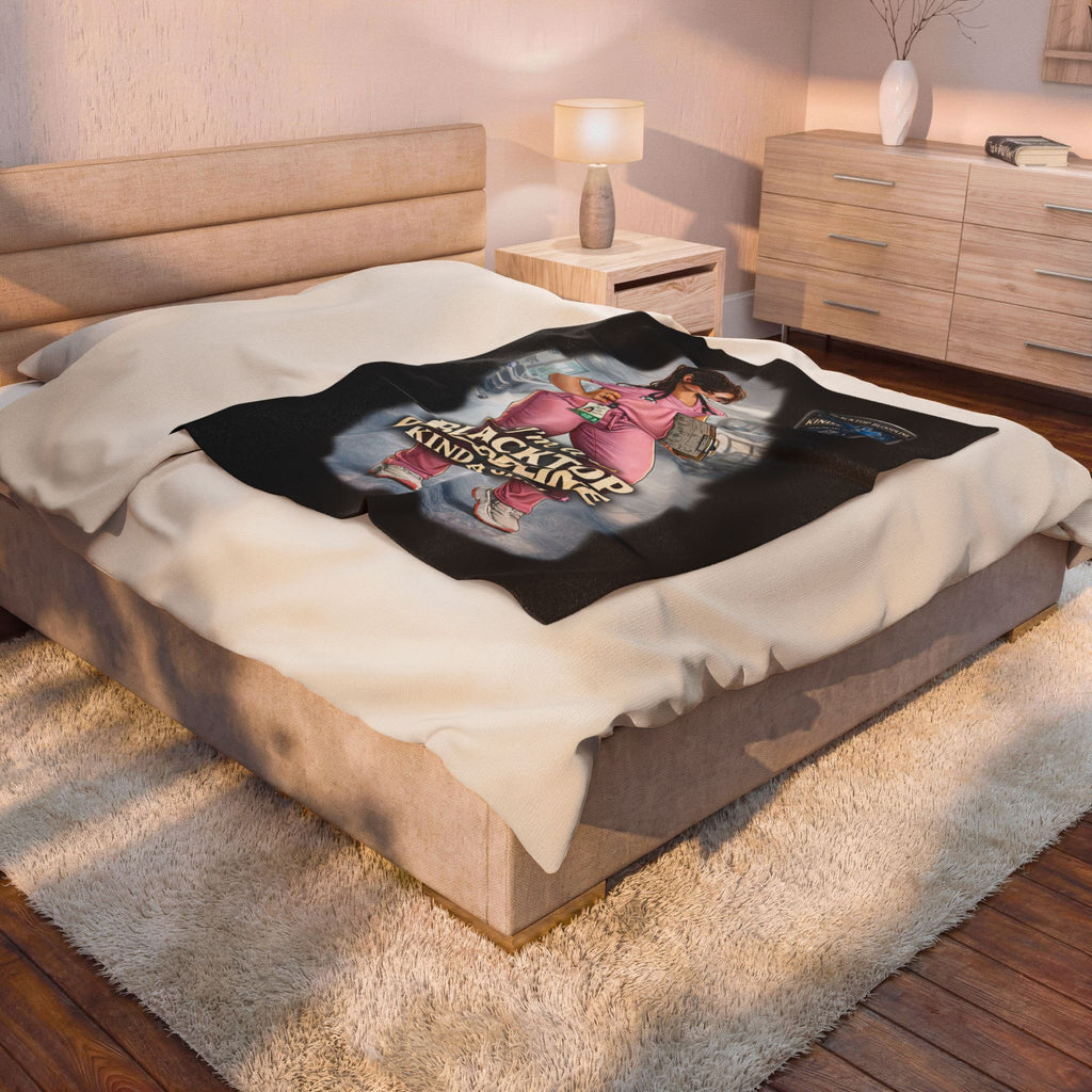 Blacktop Bloodline Kinda Girl – Nurse Plush Blanket (Healthcare Hero Edition)