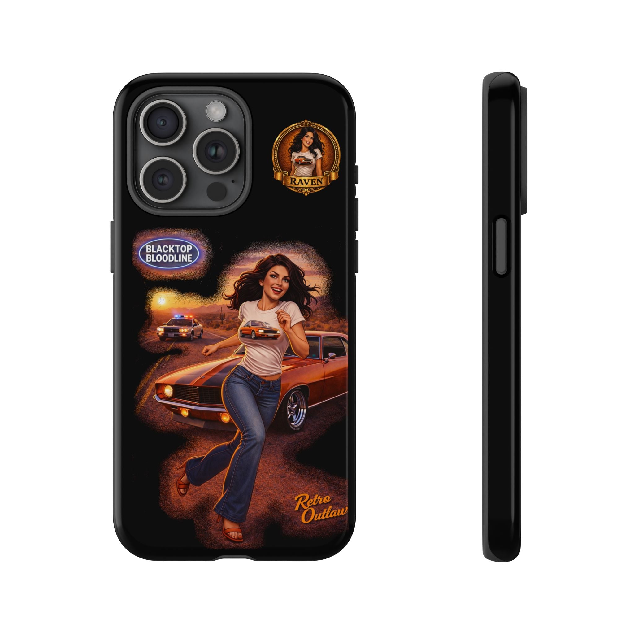 Retro Outlaw | Pin-Up Girl Series | Raven — Tough Phone Case
