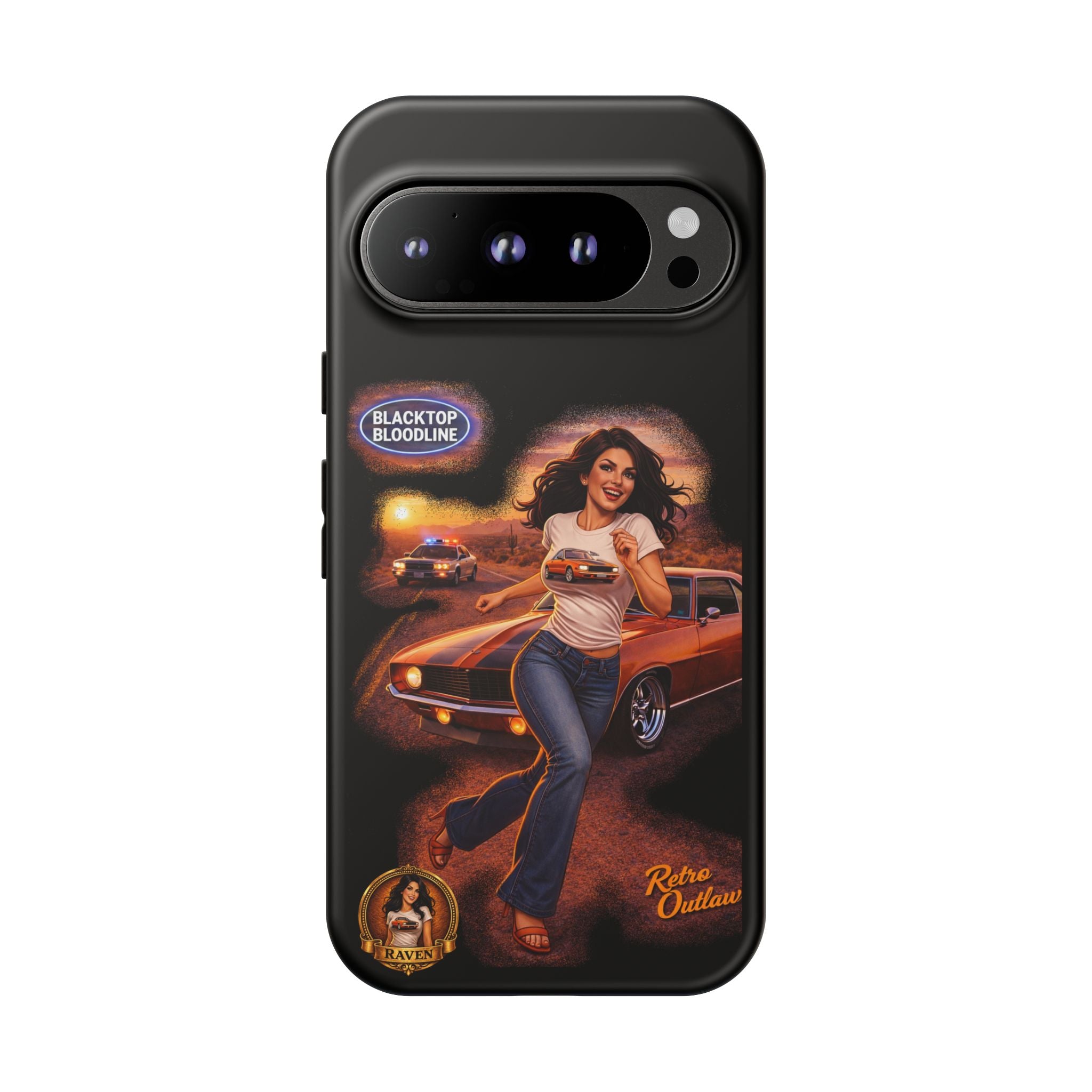 Retro Outlaw | Pin-Up Girl Series | Raven — Tough Phone Case