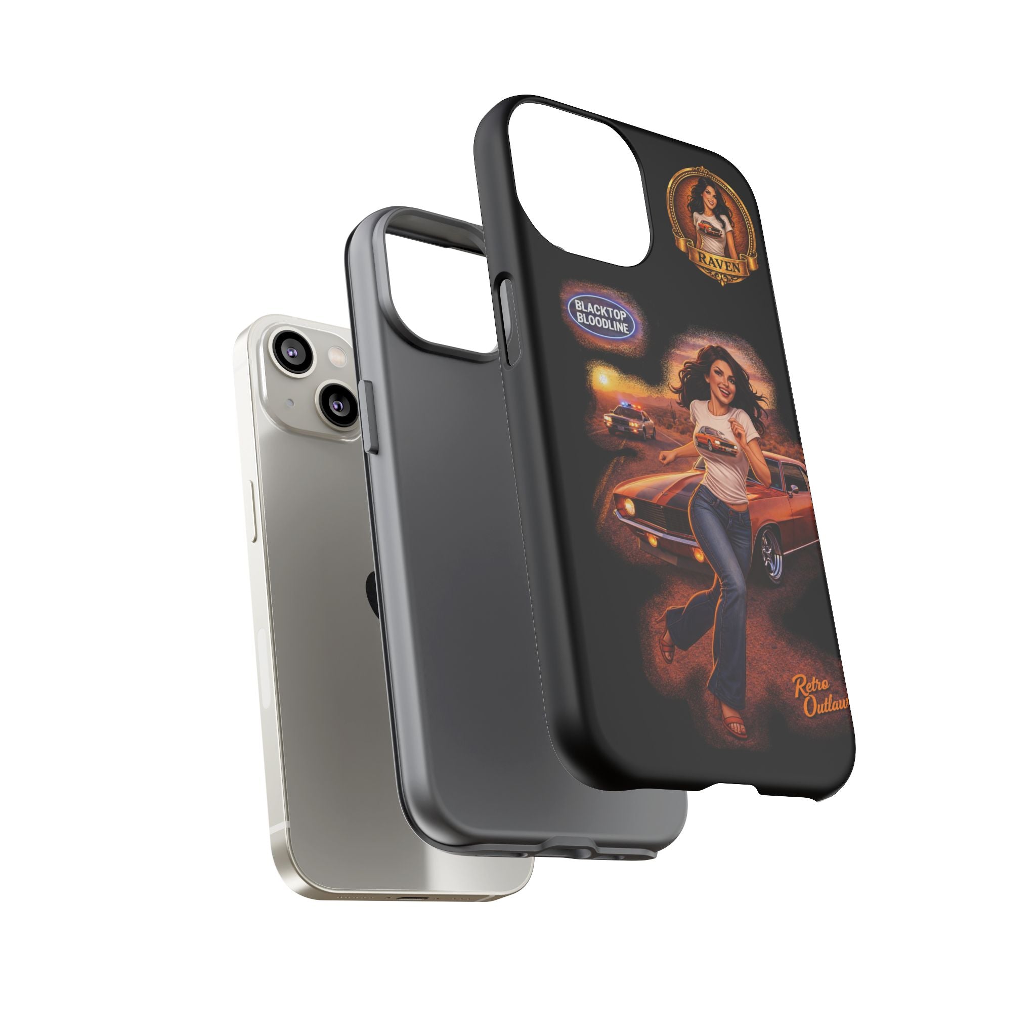 Retro Outlaw | Pin-Up Girl Series | Raven — Tough Phone Case